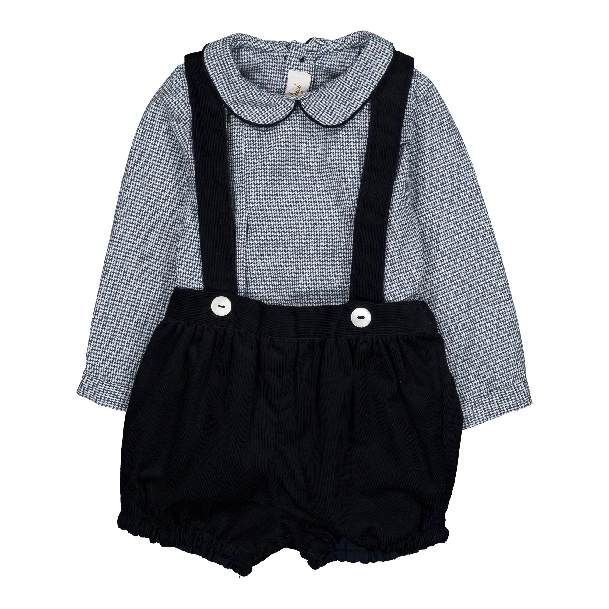 Aymeric & Jacques, baby boy set, in Navy blue houndstooth & Navy corduroy