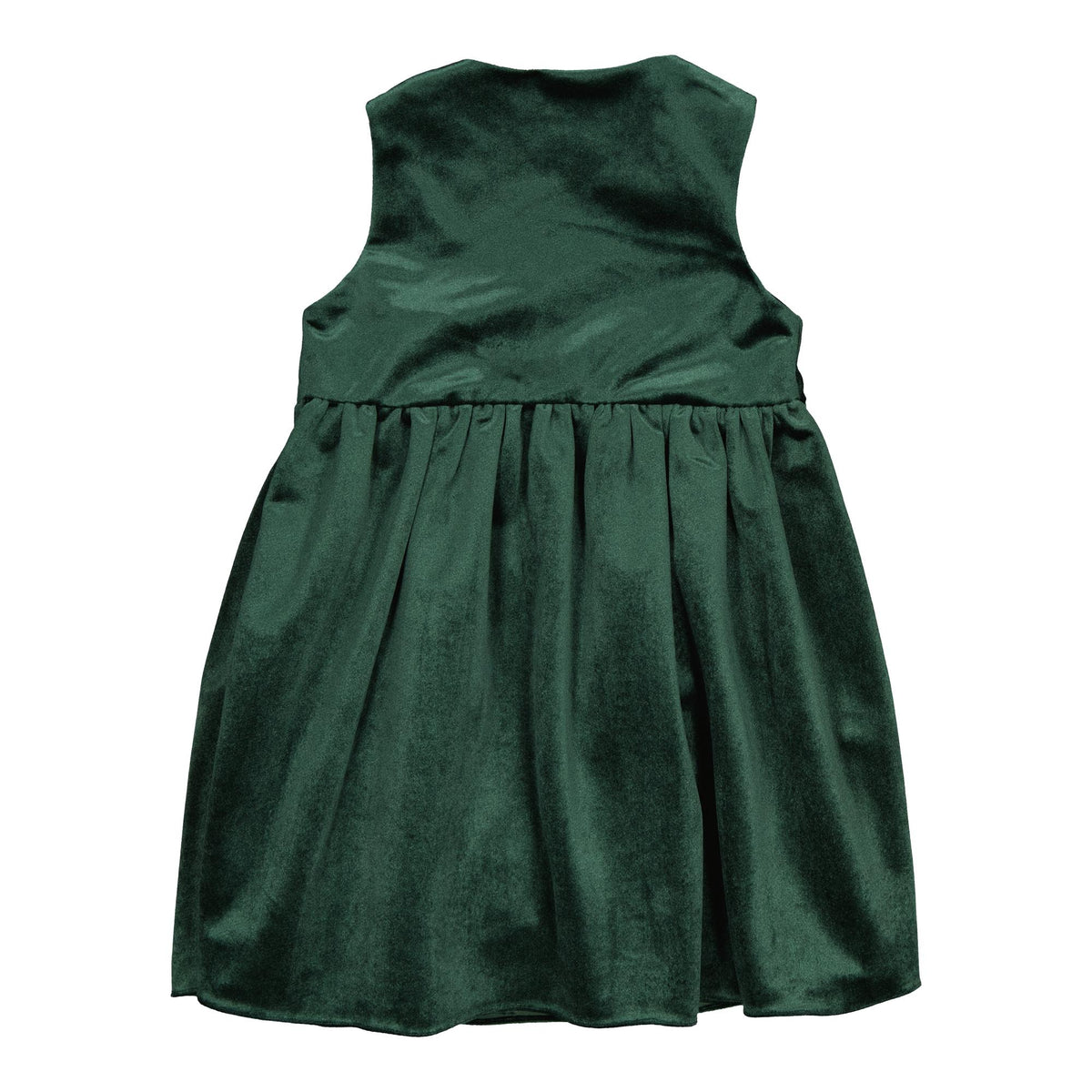 Séraphine, pinafore dress, in Emerald green velvet