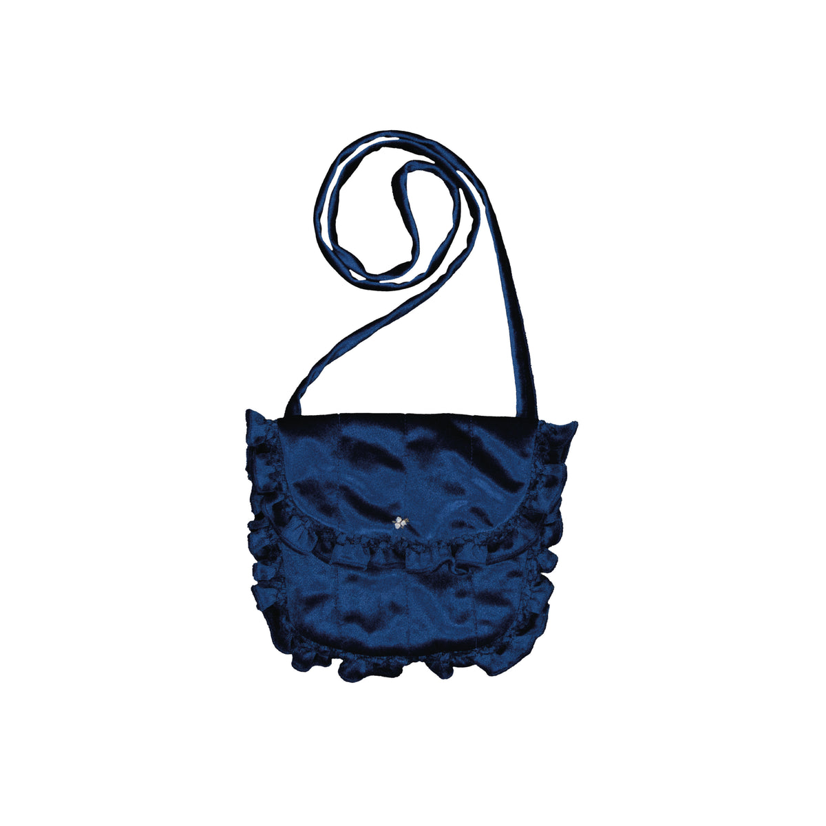 Mimosa, shoulder bag, in Navy velvet