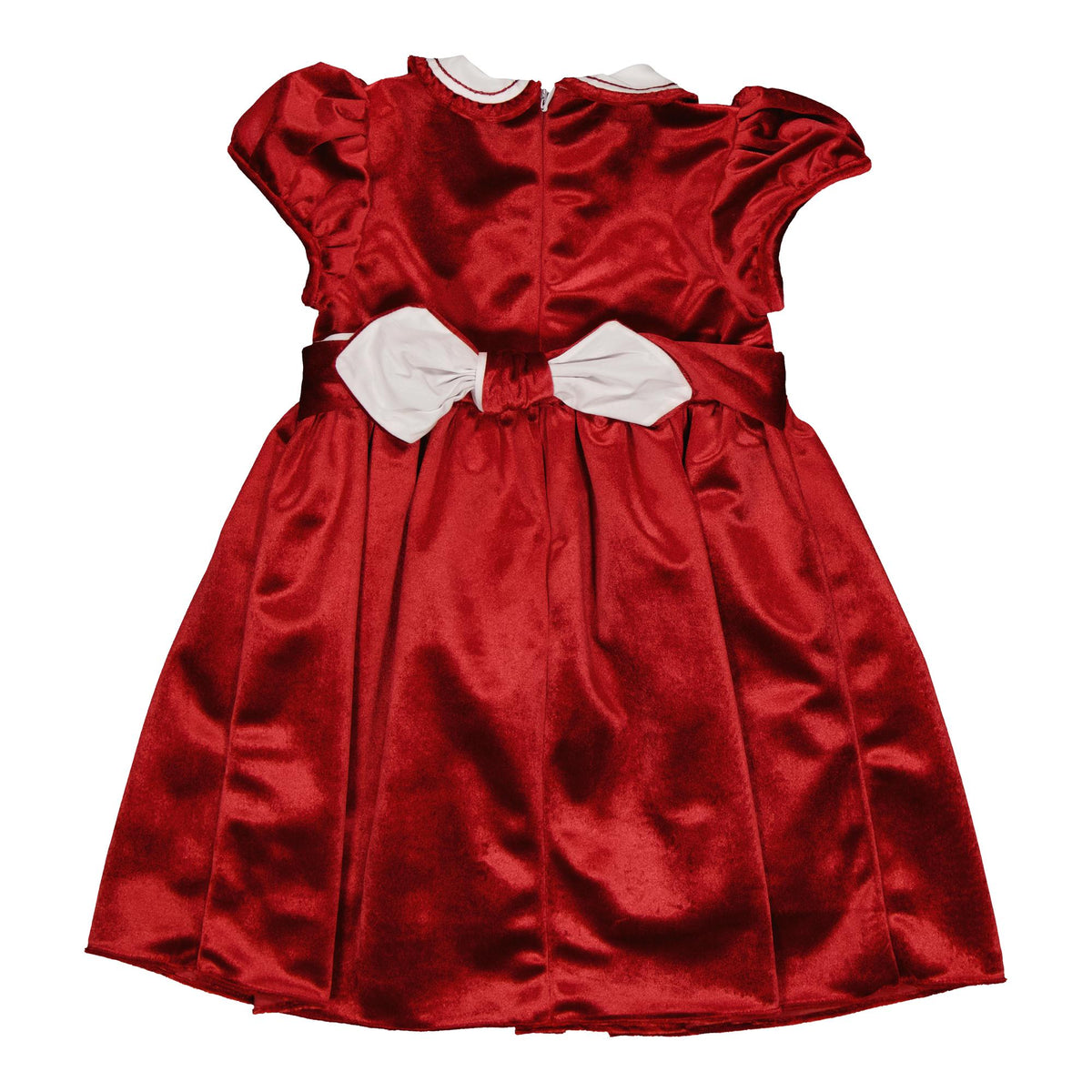 Héloïse, smocked dress, in Burgundy velvet