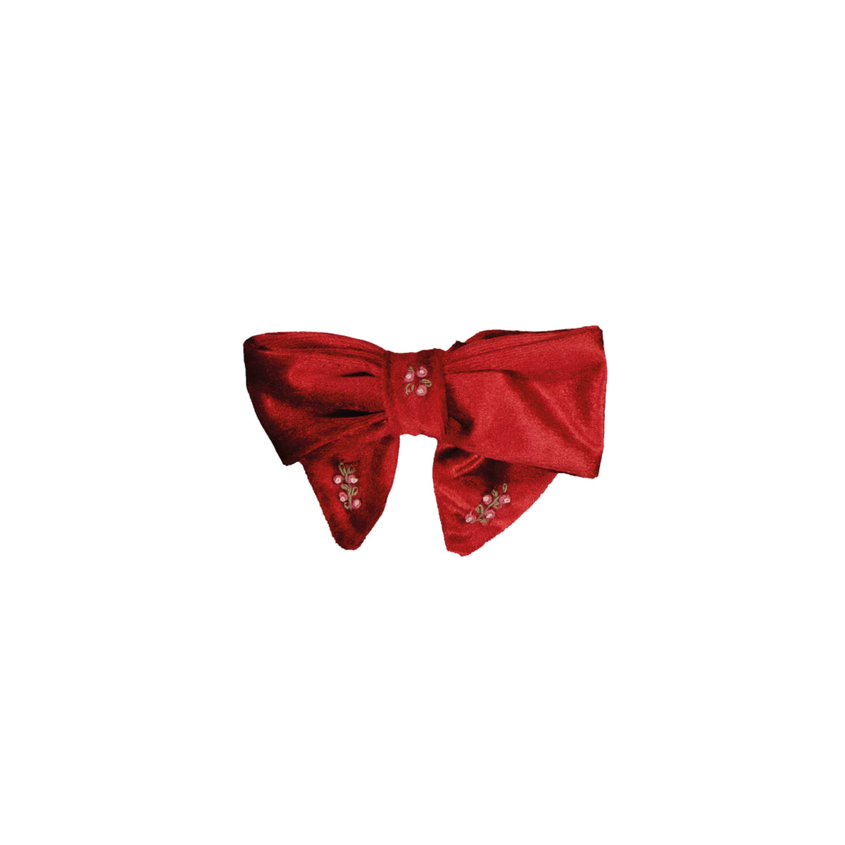 Bonnie-B, embroidered hair clip, in Burgundy velvet