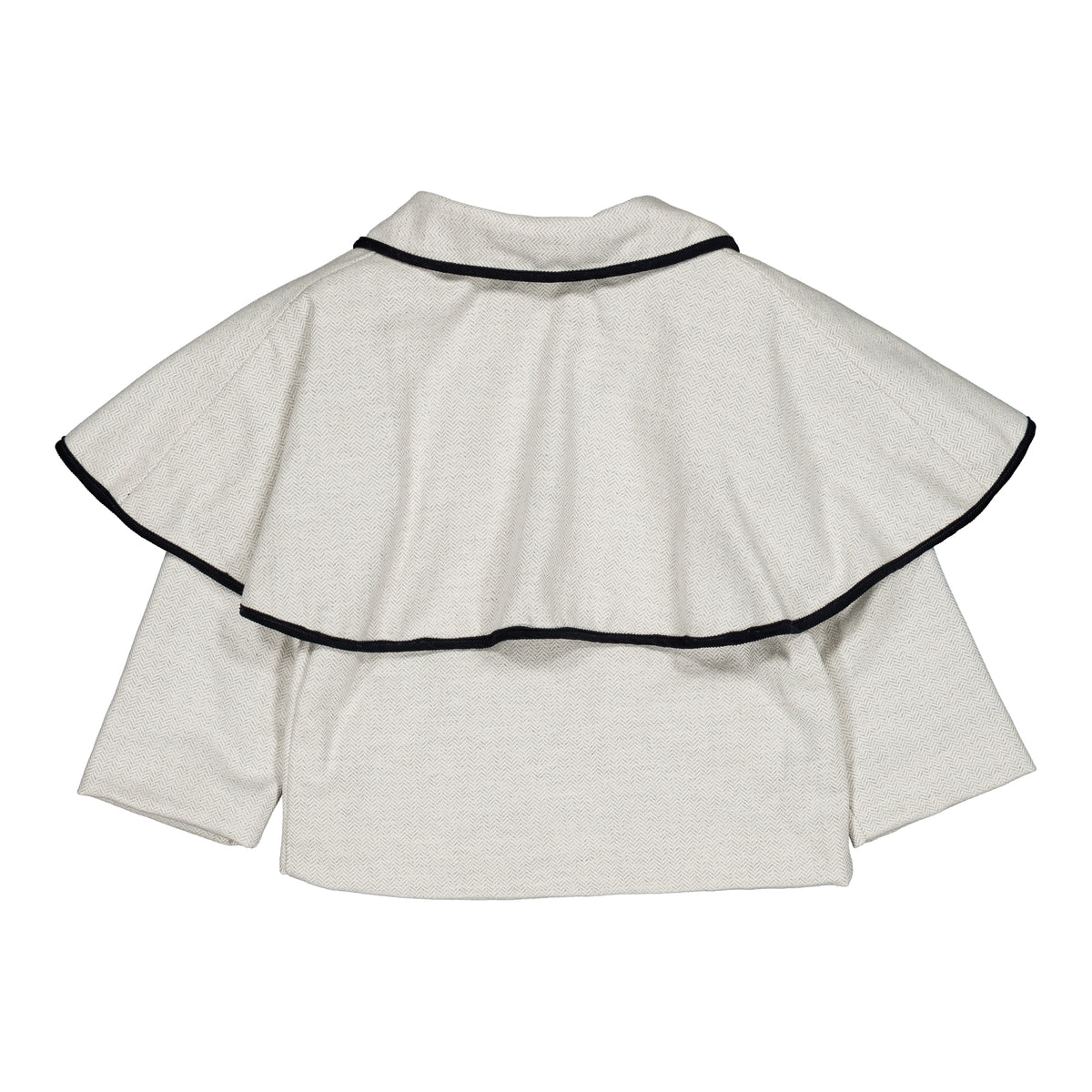 Malou & Cape, unisex jacket with detachable cape, in Grey Herringbones