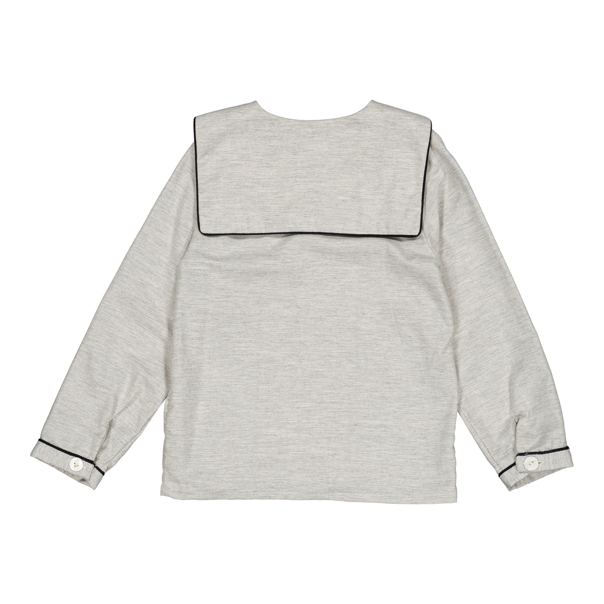 Ambroise, boy shirt, in Grey melange organic cotton twill