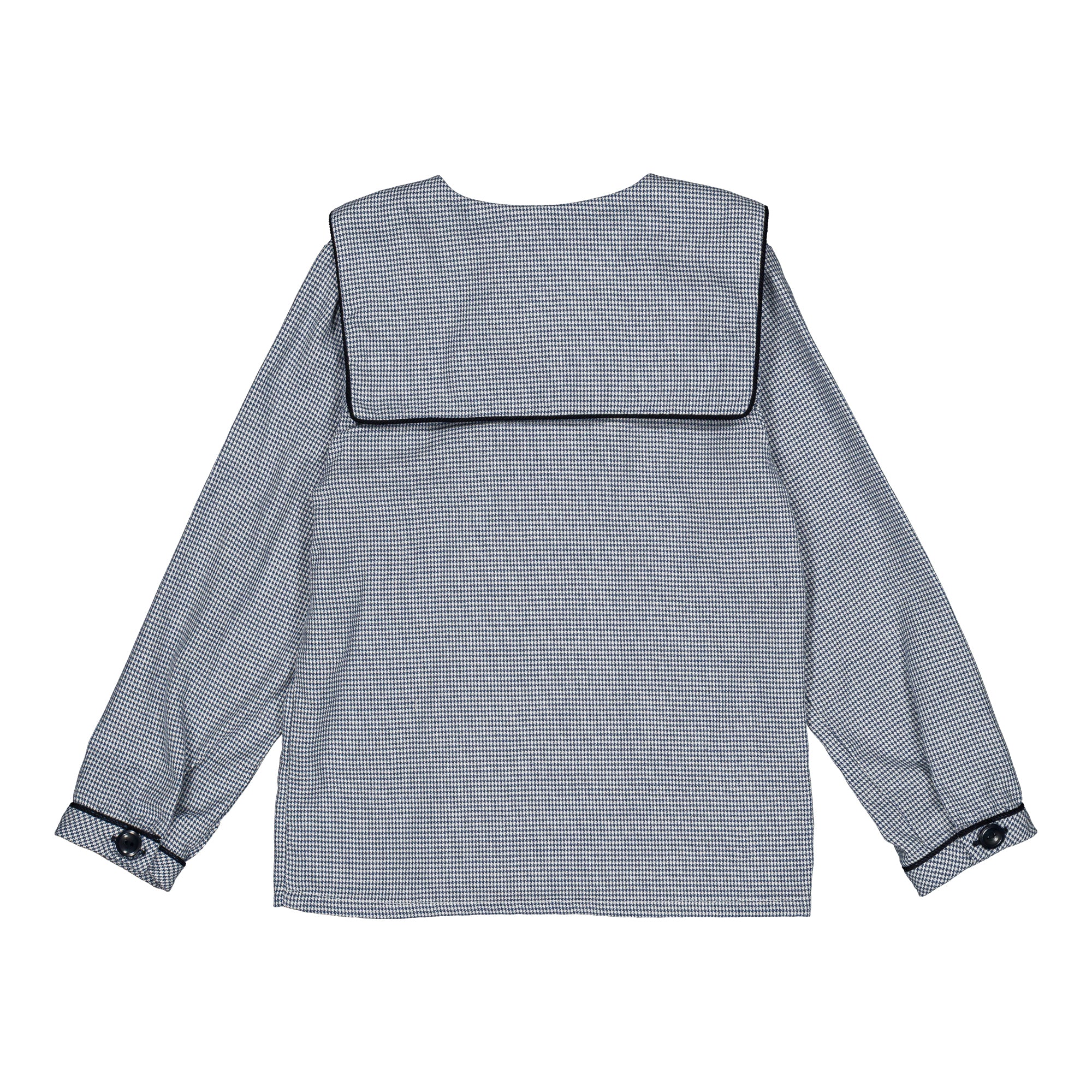 Ambroise, boy shirt, in Navy blue houndstooth