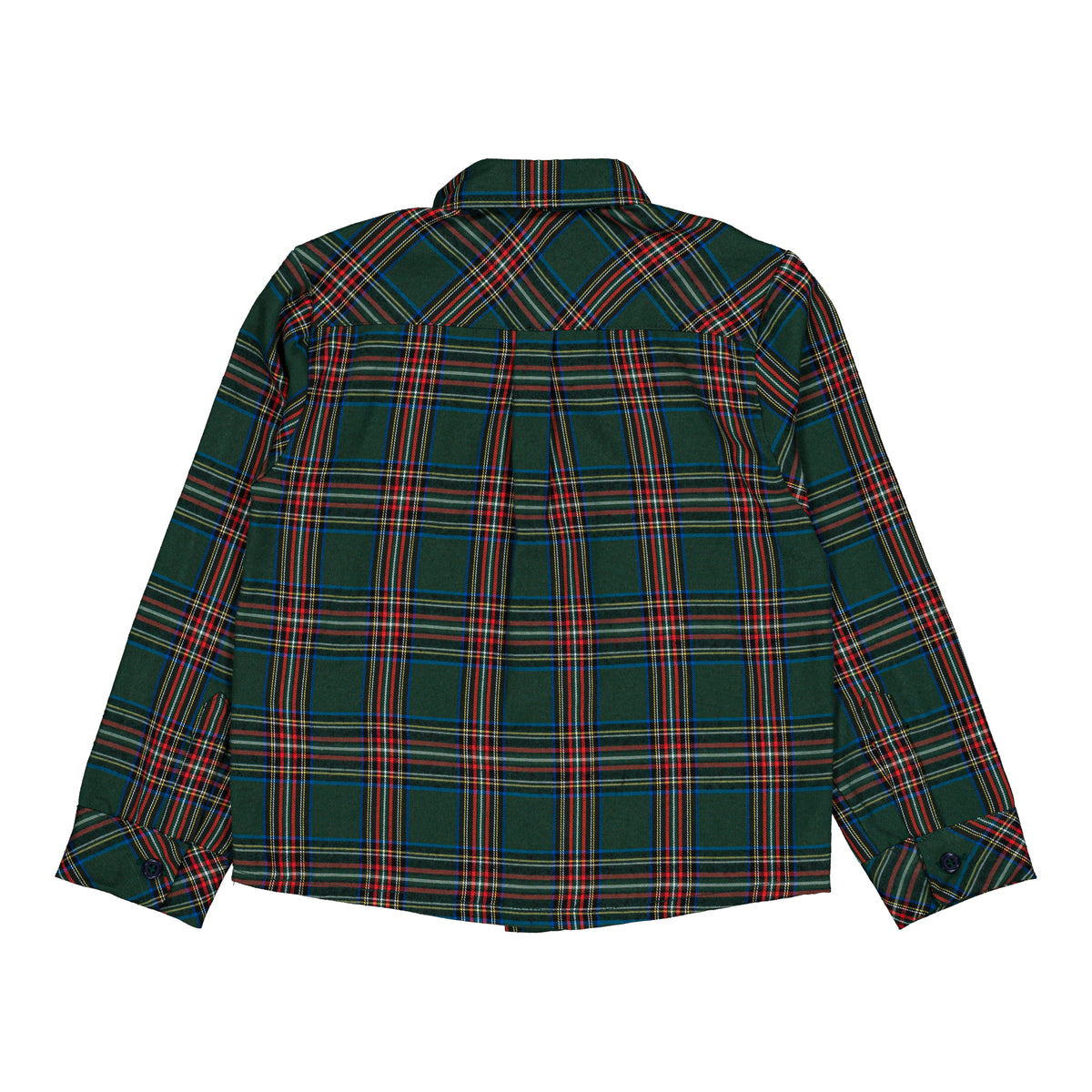 Arthur, boy shirt, in Emerald green tartan