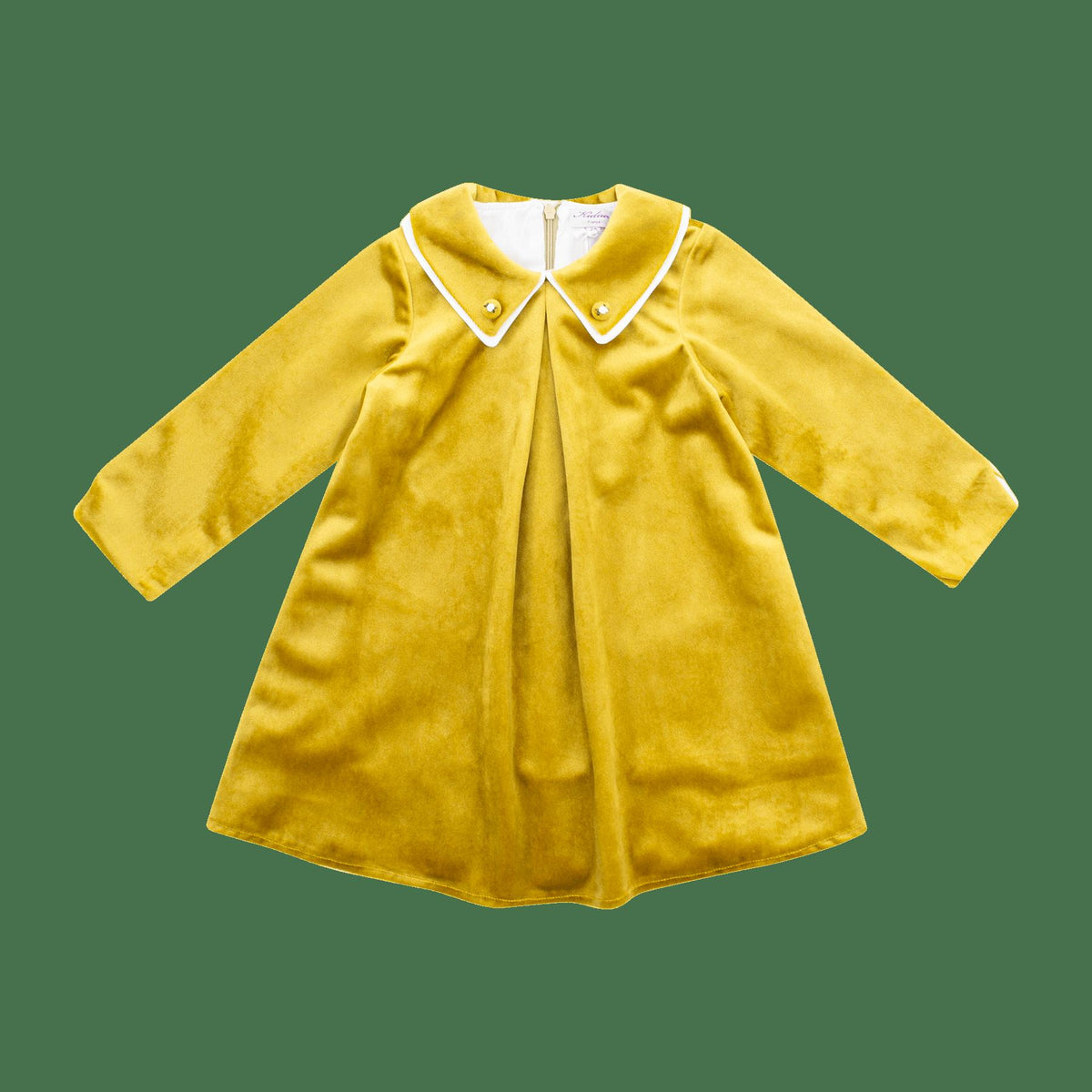 Apolline, Robe en velours lisse or