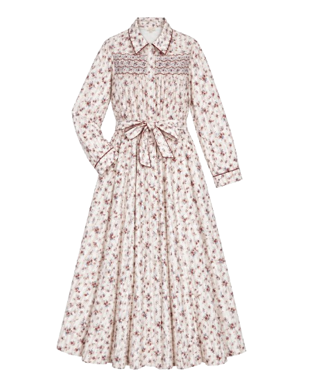 Donna, woman dress, in Exclusive Burgundy red floral print