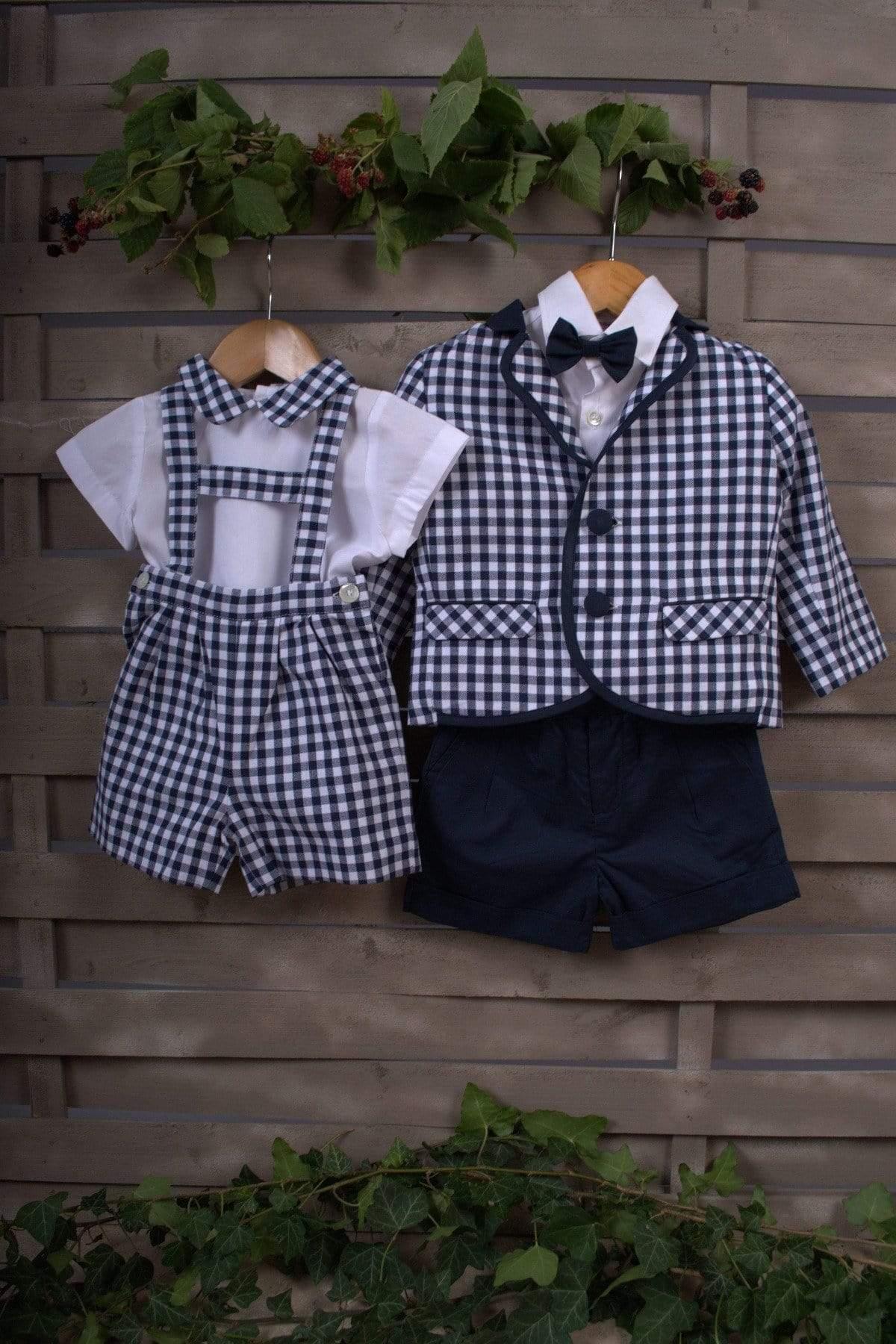 Adam, boy short with rolled up bottom, in Navy cotton poplin