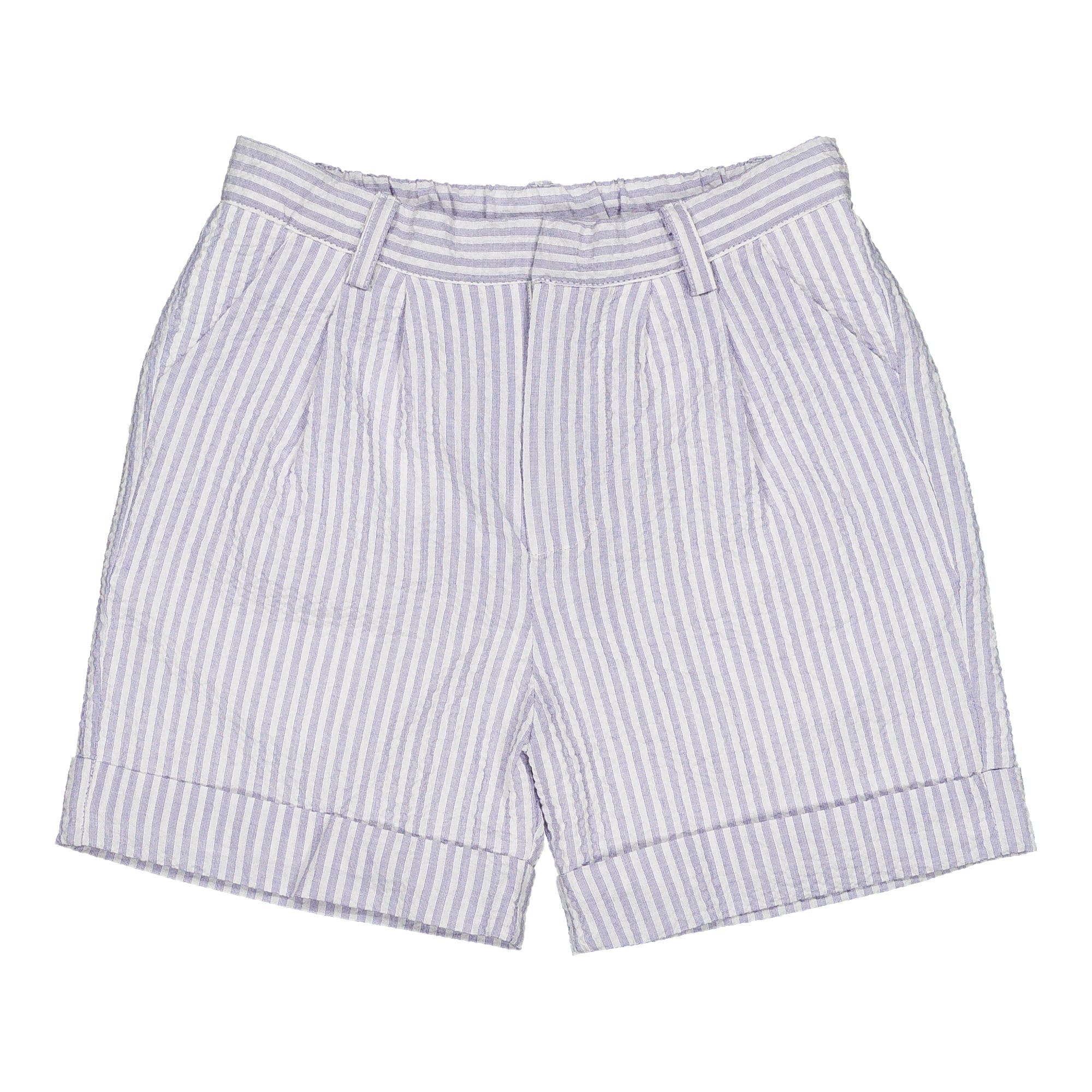 Adam, boy shorts, in Lilac seersucker