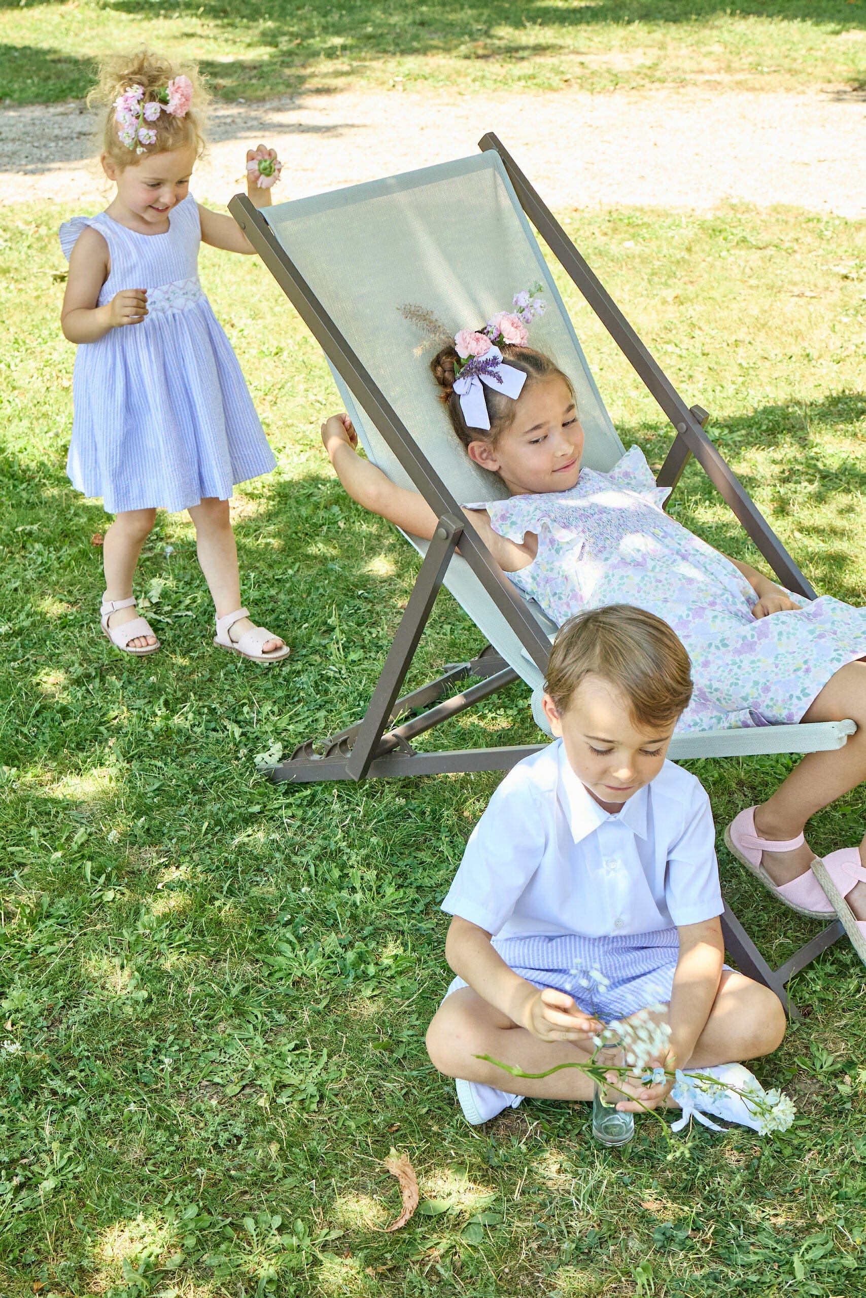 Adam, boy shorts, in Lilac seersucker