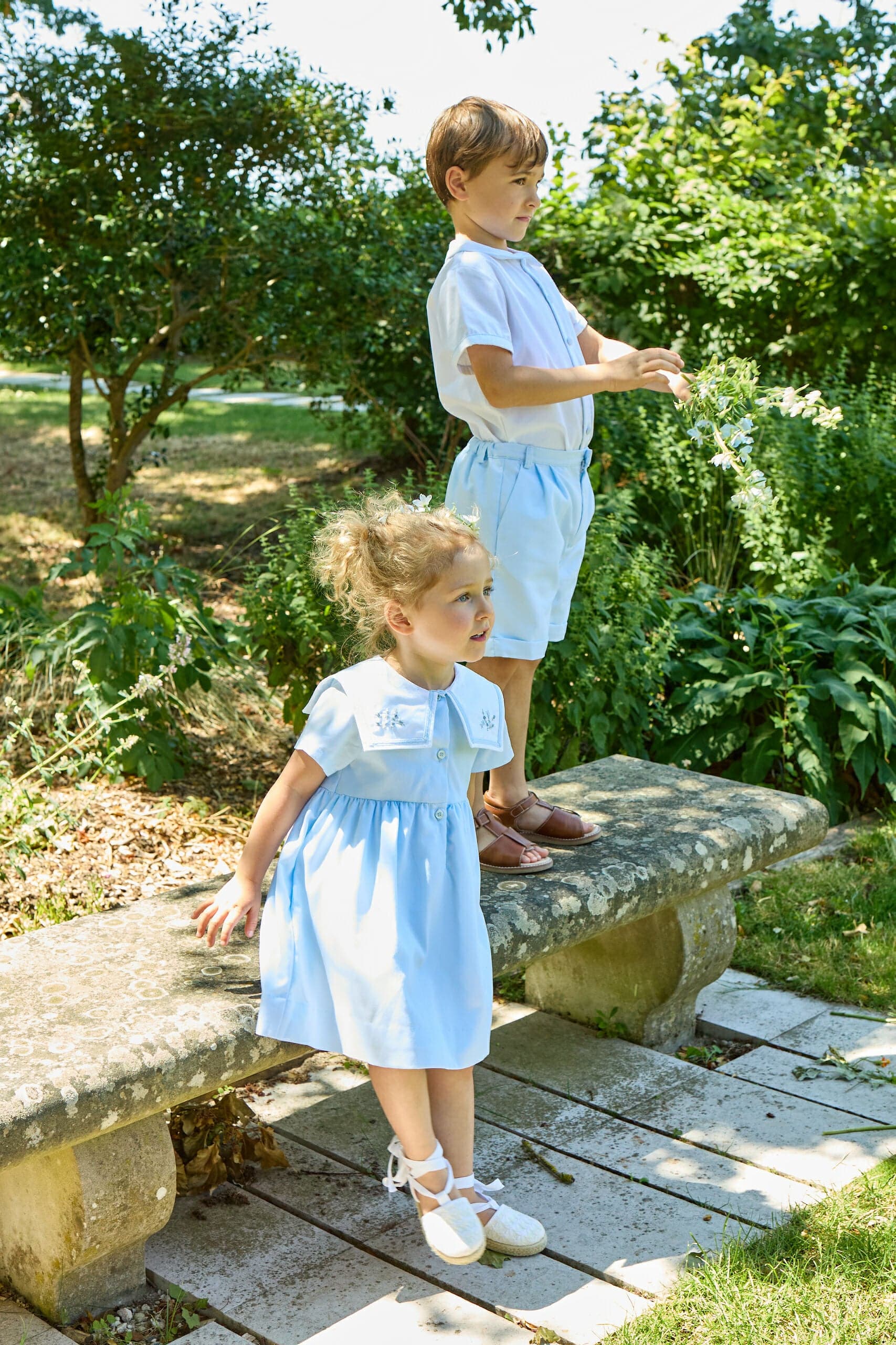 Adam, shorty, en piqué bleu ciel