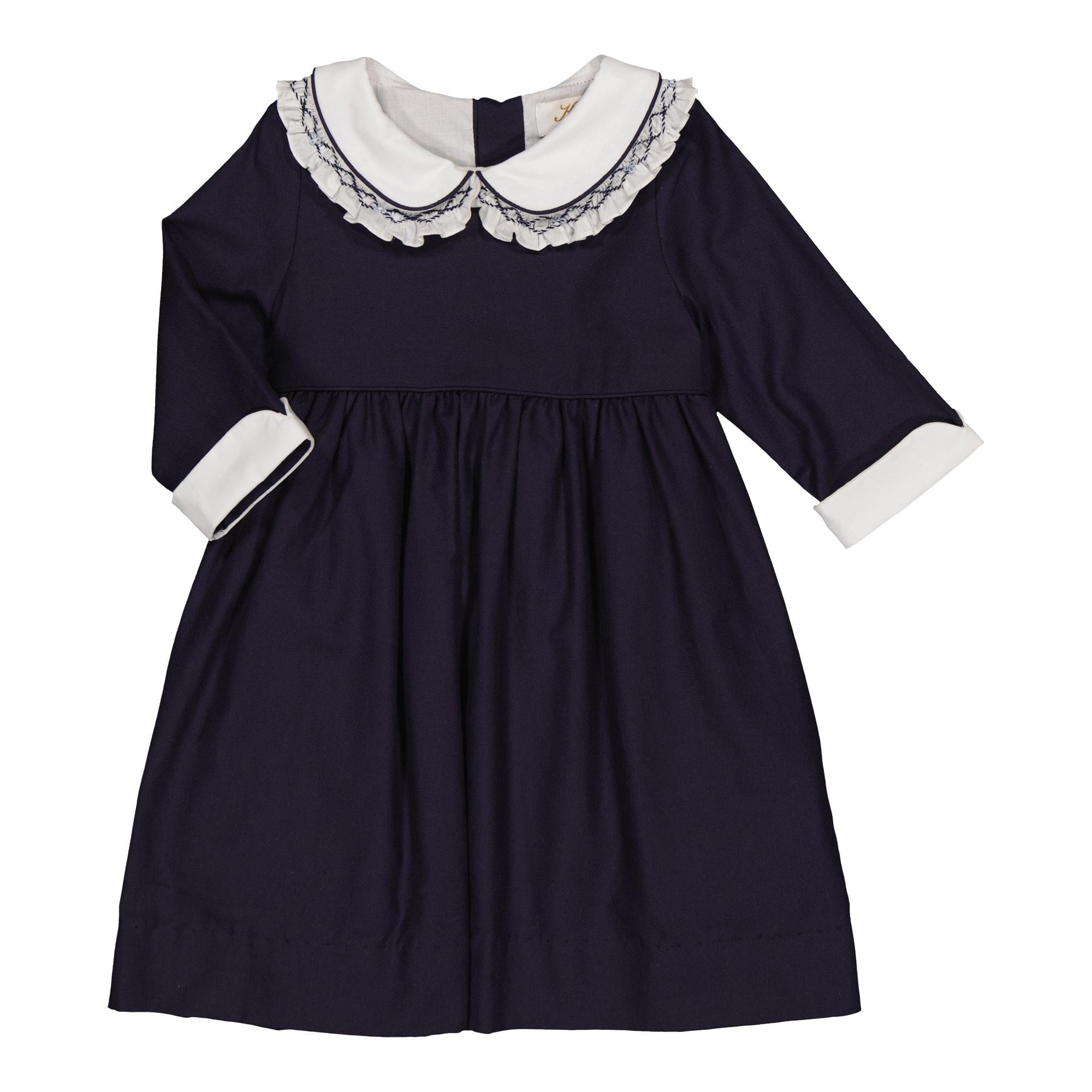 AglaΓ©, navy organic cotton twill dress