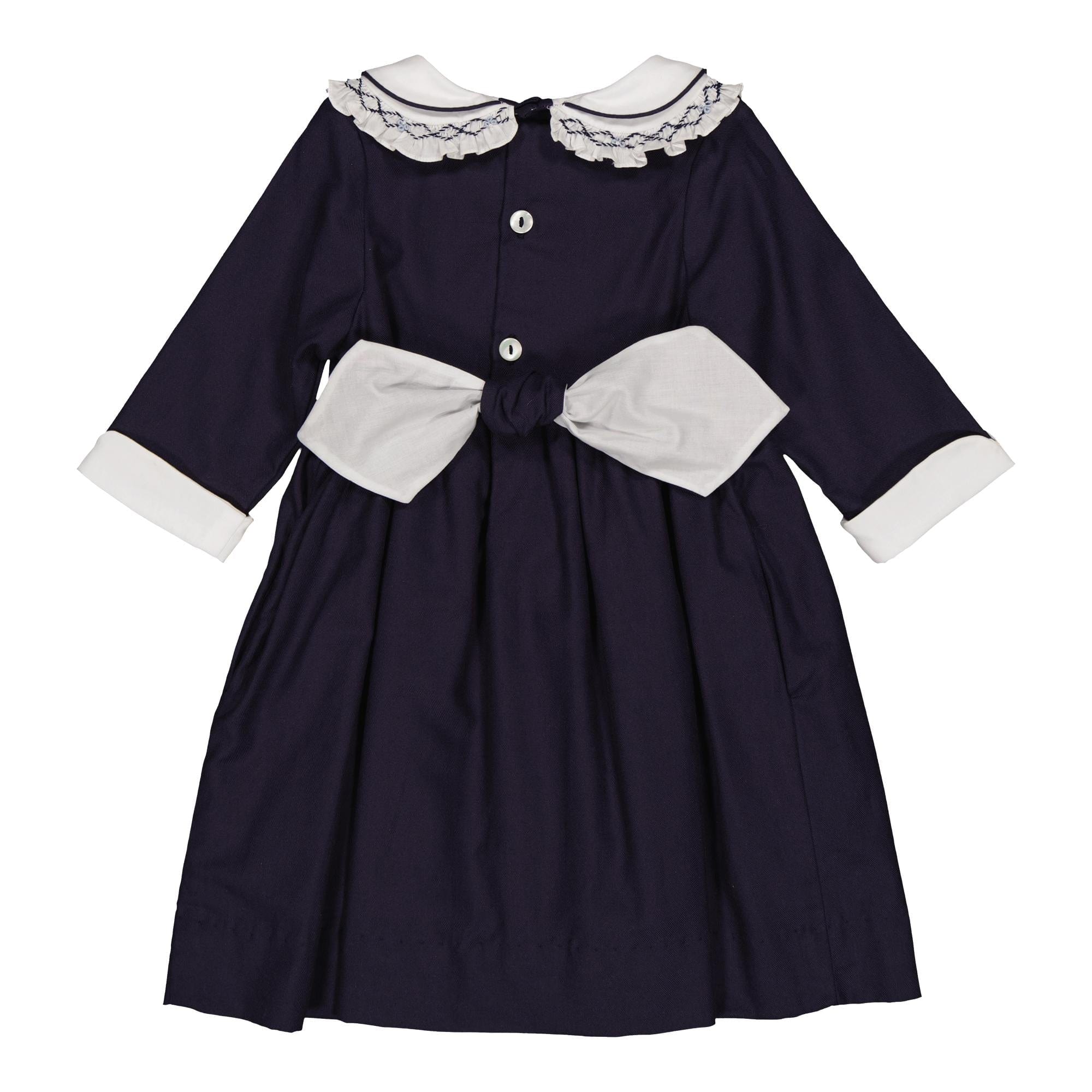 Aglaé, robe en sergé de coton biologique marine