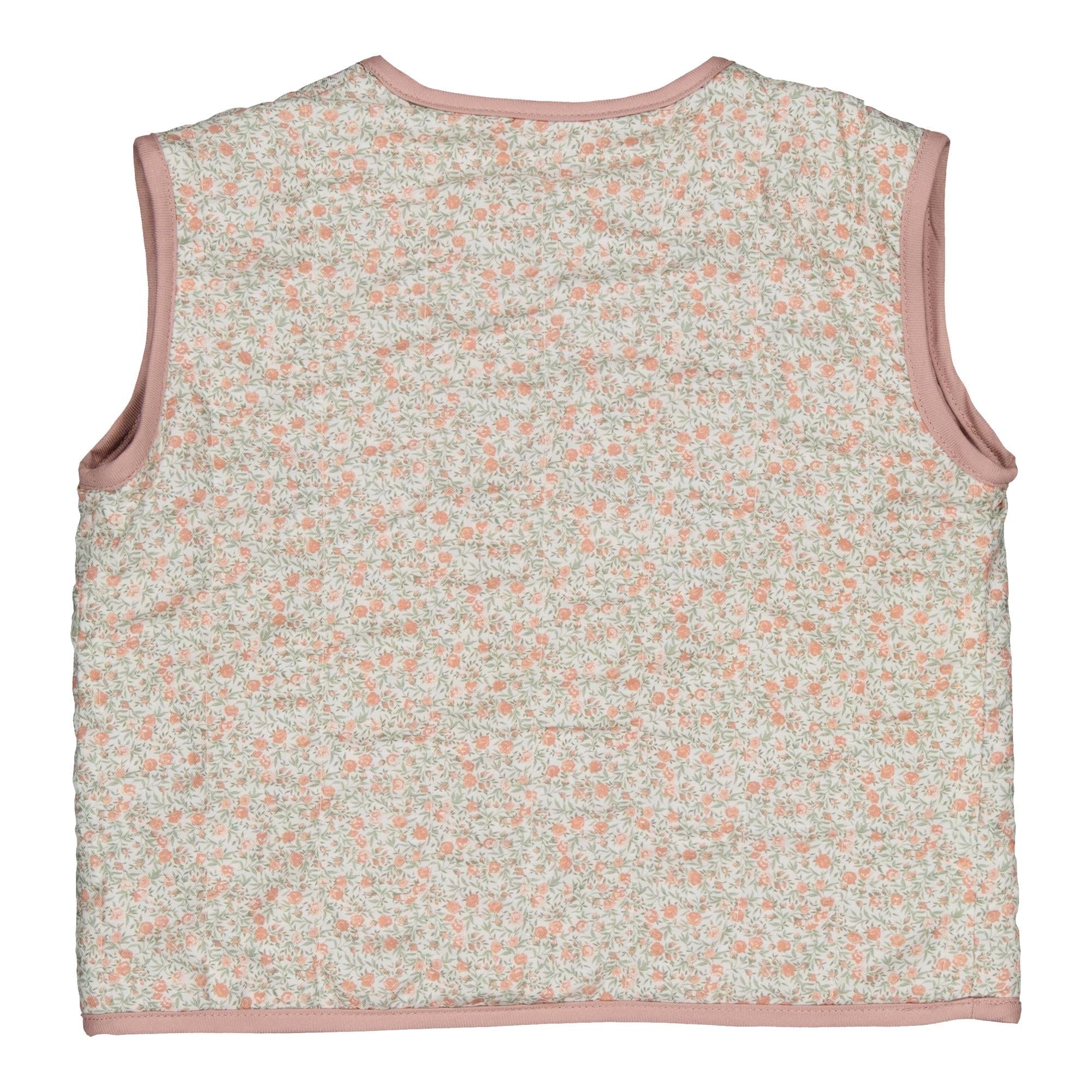 Aloïs, veste matelassée en sable rose et imprimé rose vif et thé