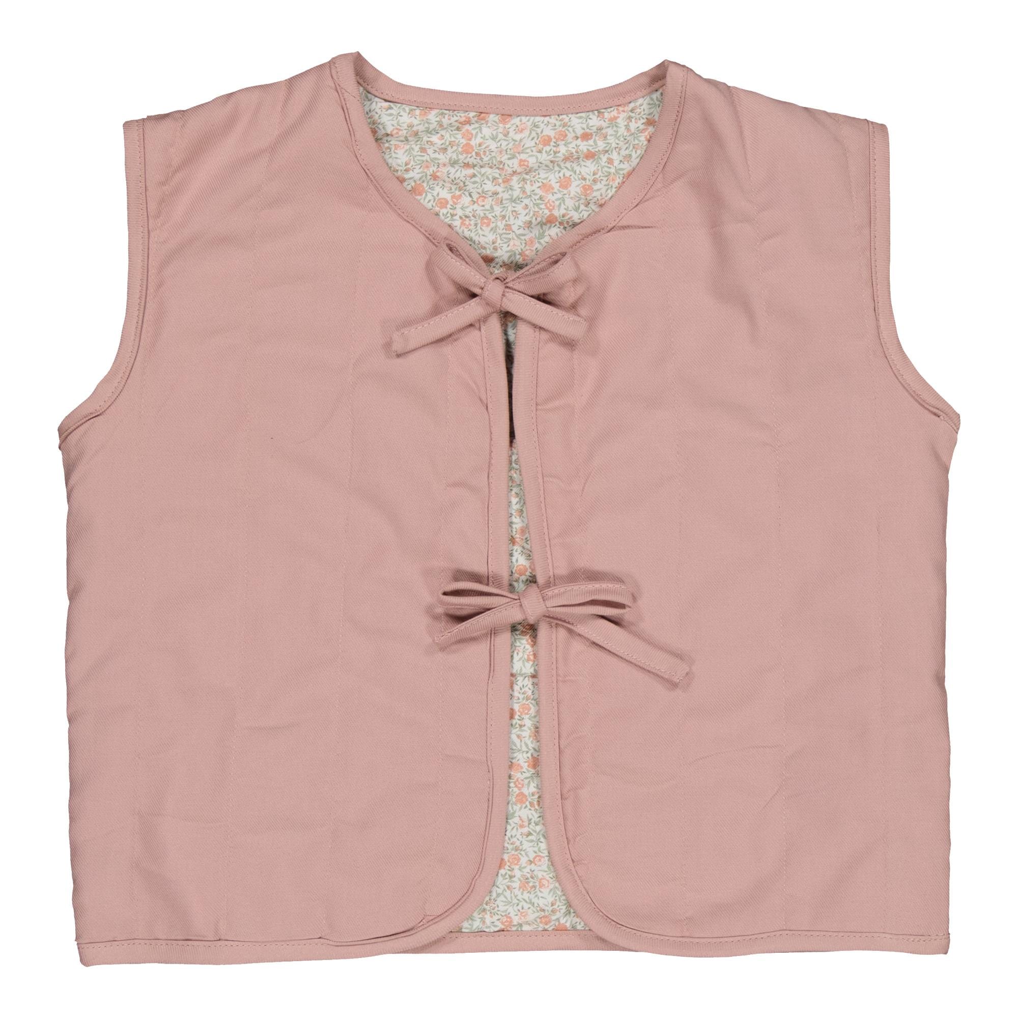 Aloïs, veste matelassée en sable rose et imprimé rose vif et thé