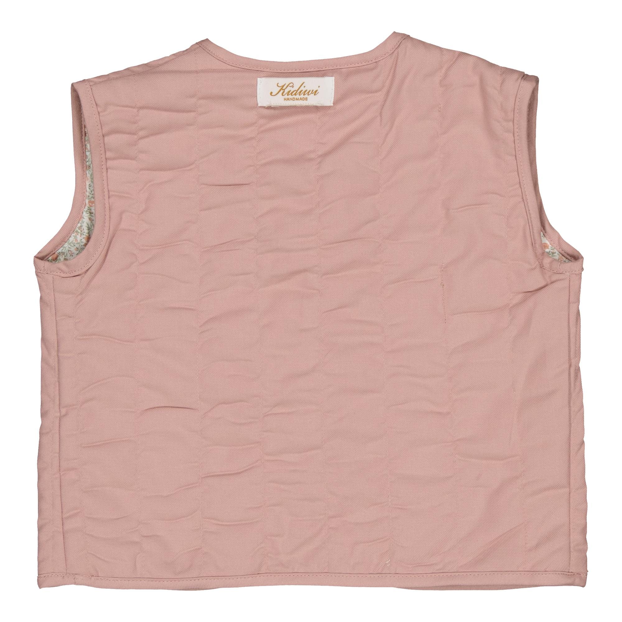 Aloïs, veste matelassée en sable rose et imprimé rose vif et thé