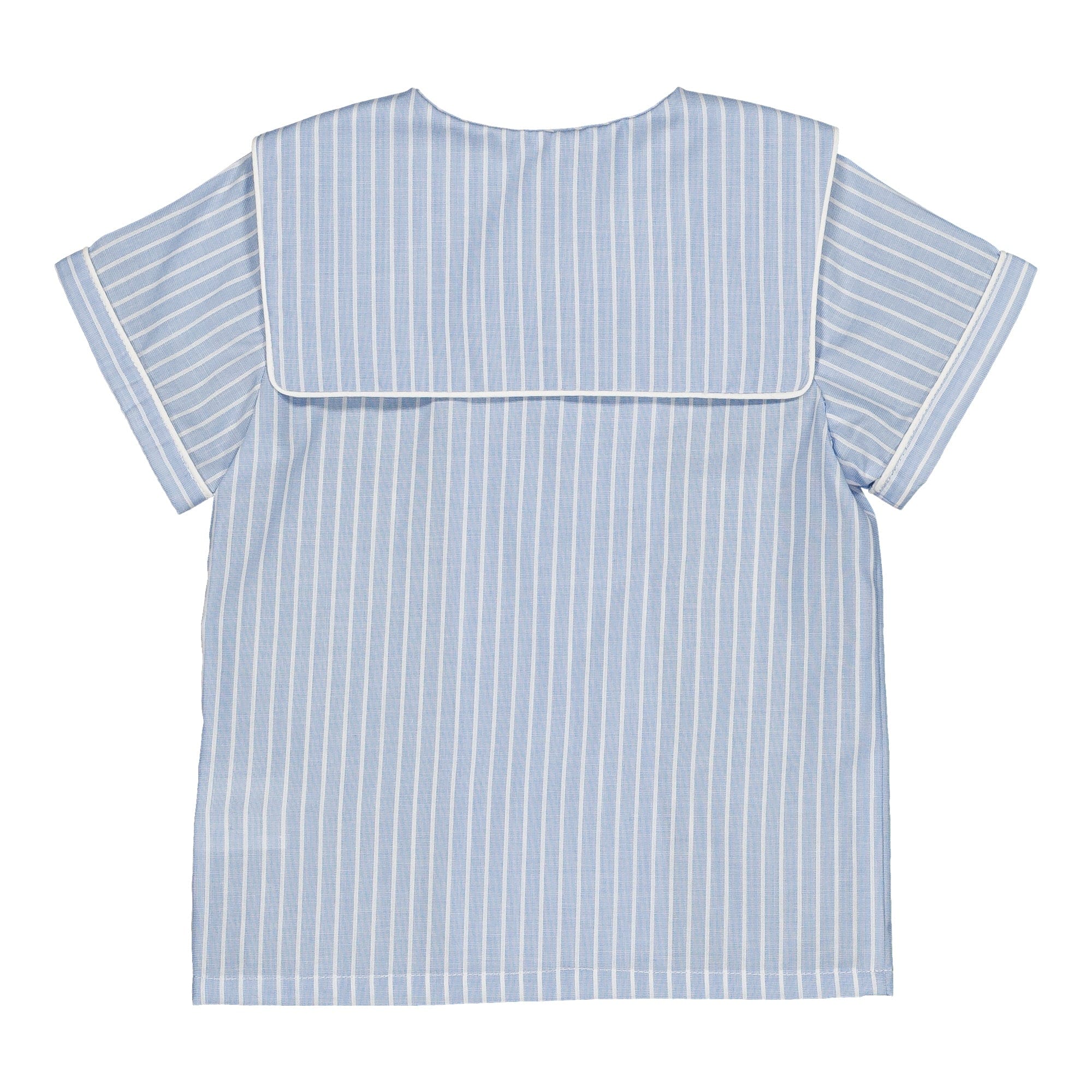 Ambroise, chemise garçon, à rayures bleu bleuet