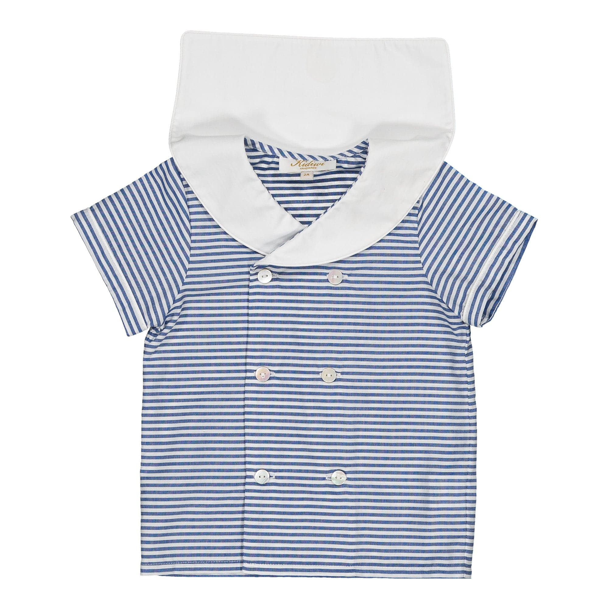 Ambroise, chemise garçon, à rayures bleu marine