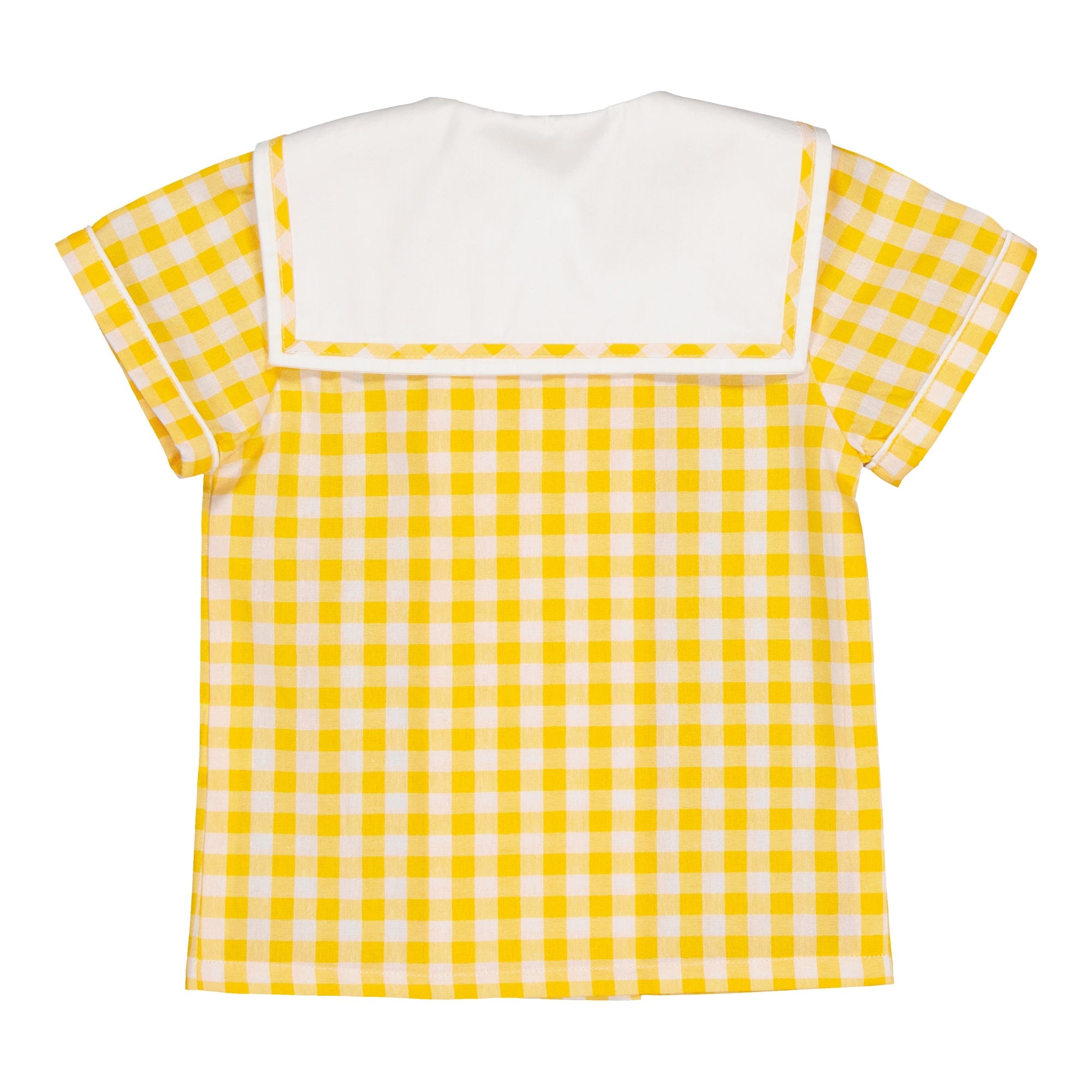 Ambroise, chemise garçon en vichy jaune 10mm