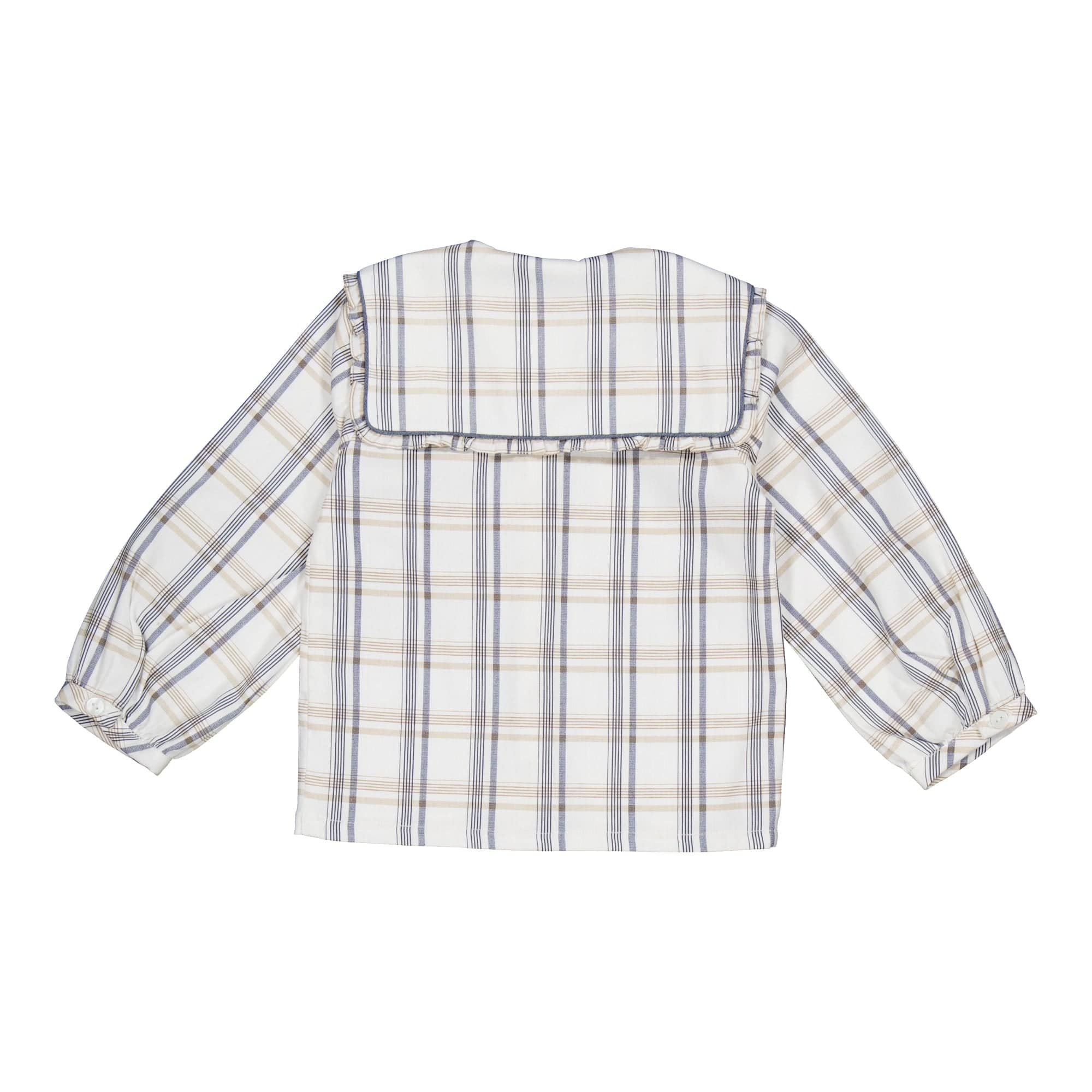 Ambroisie, blouse filleen tartan beige/marine