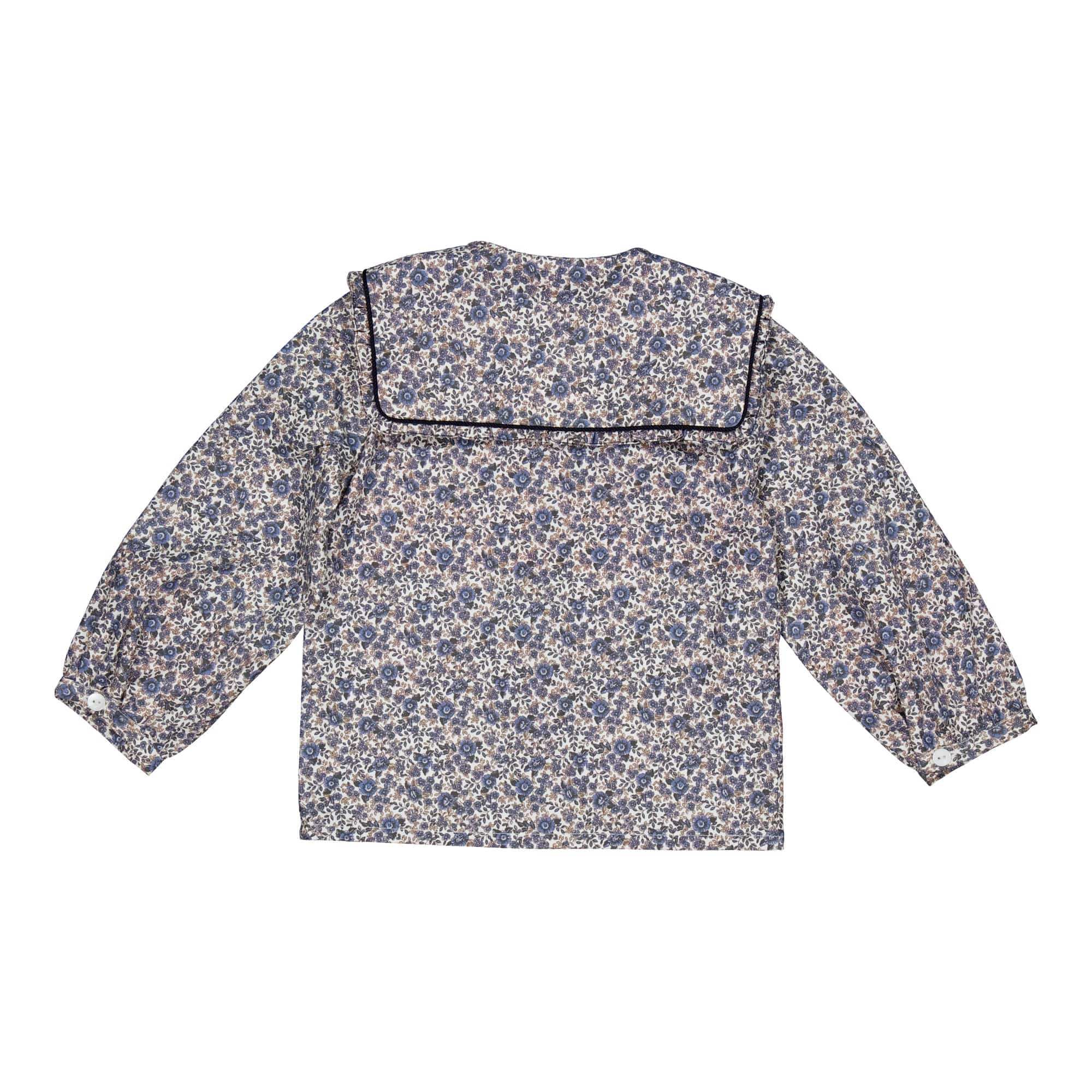 Ambroisie, blouse imprimé, bleu marine