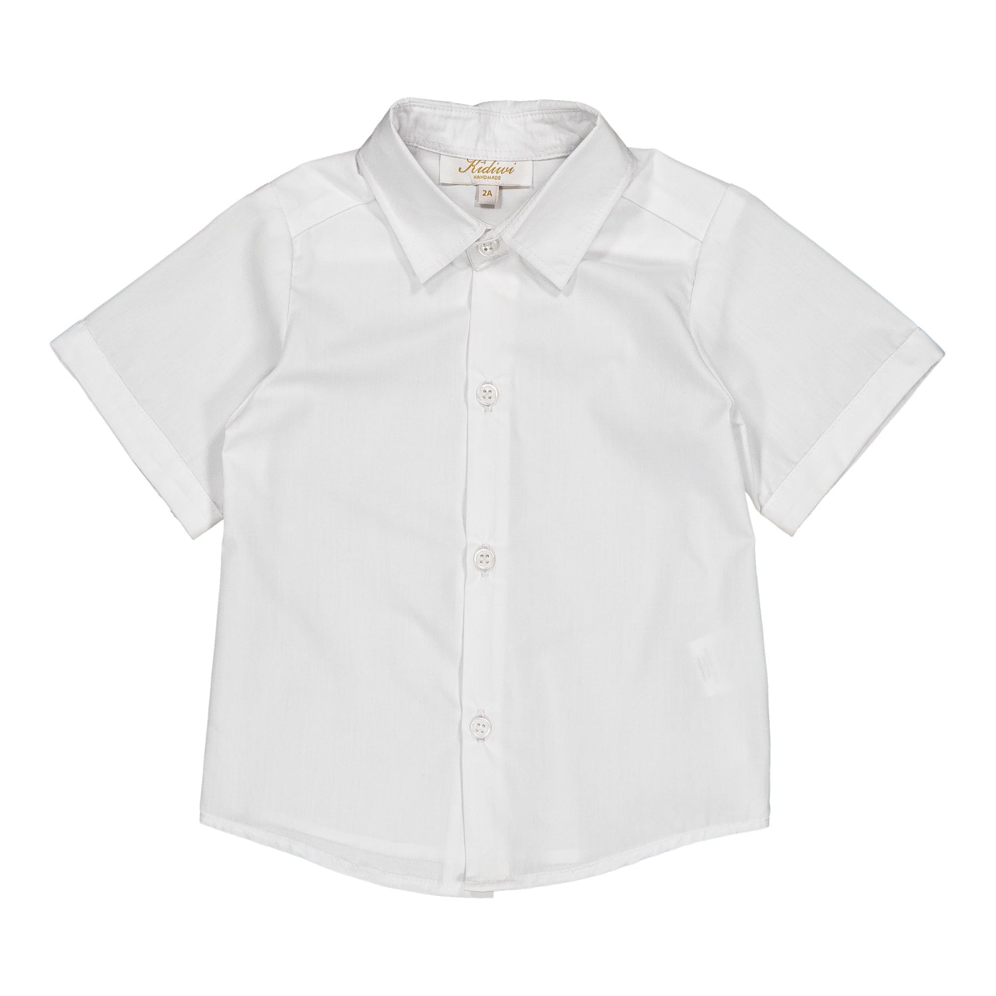 Arthur, boy shirt, in White poplin