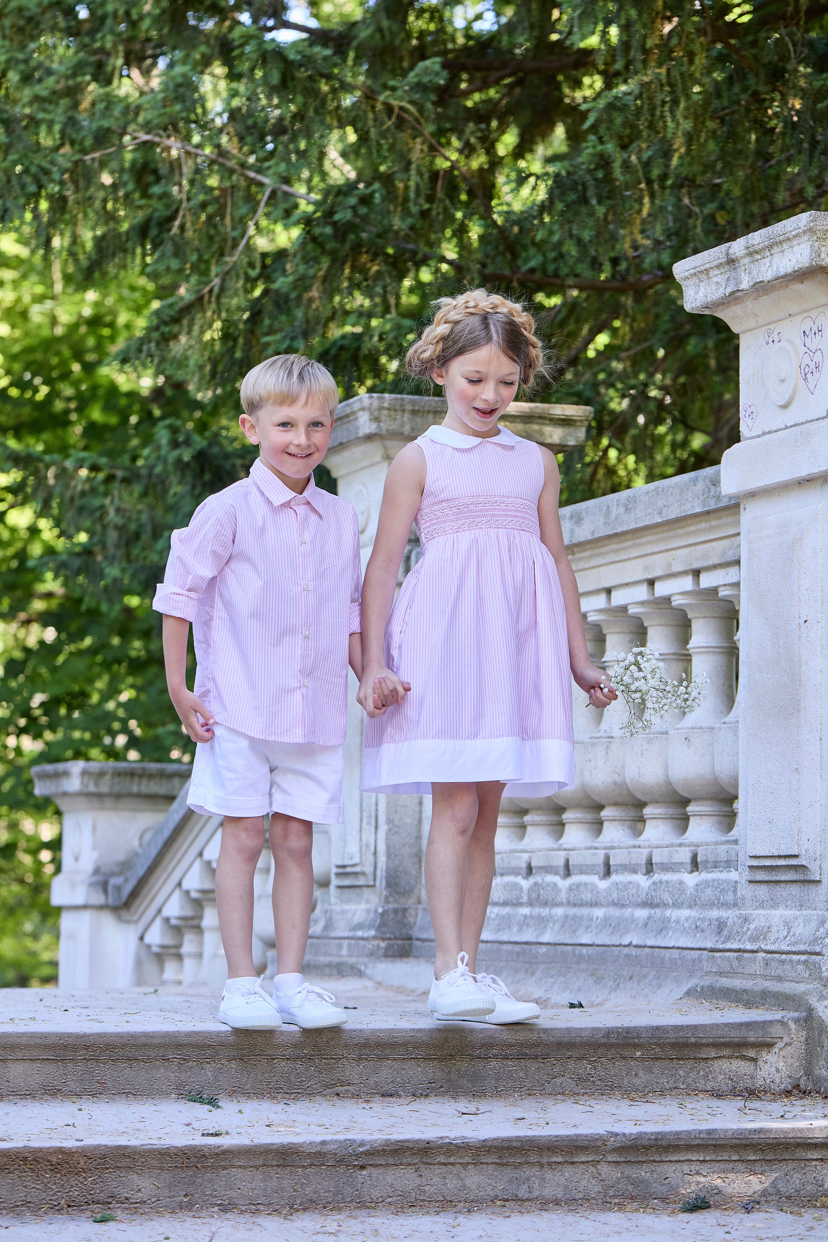 Arthur, chemise à rayures roses 3mm