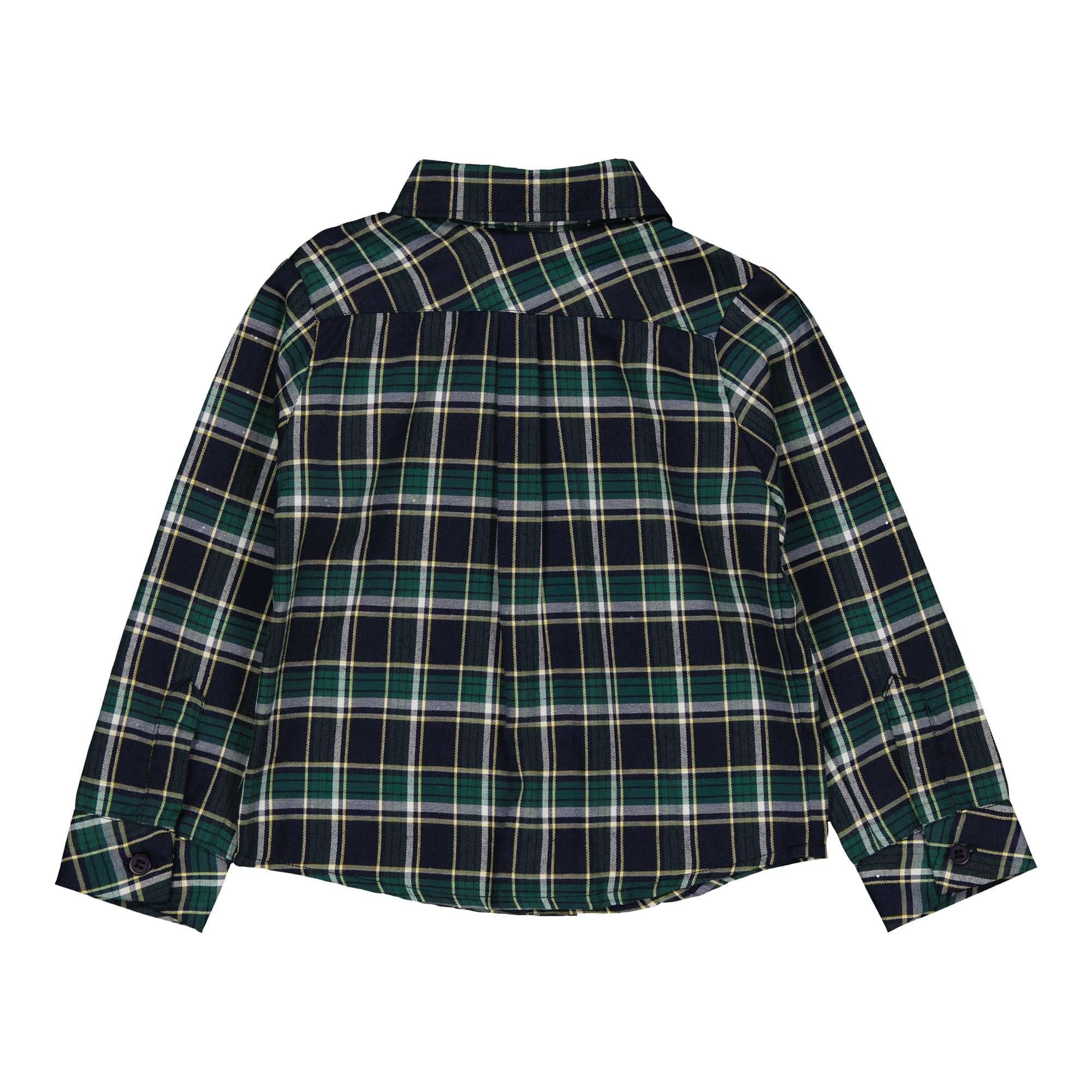 Arthur, chemise en tartan bleu et vert