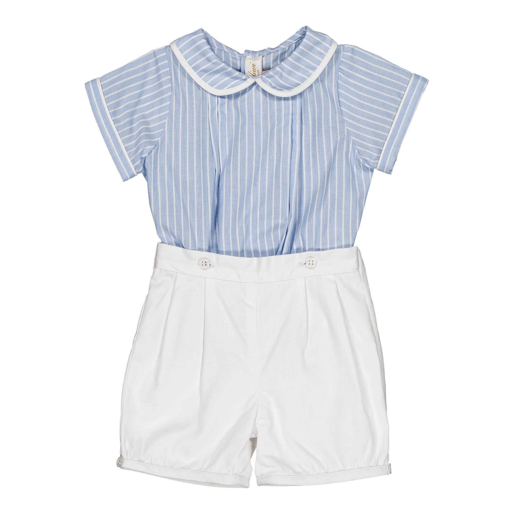 Barnabé, ensemble pour bébé garçon, à rayures bleu bleuet