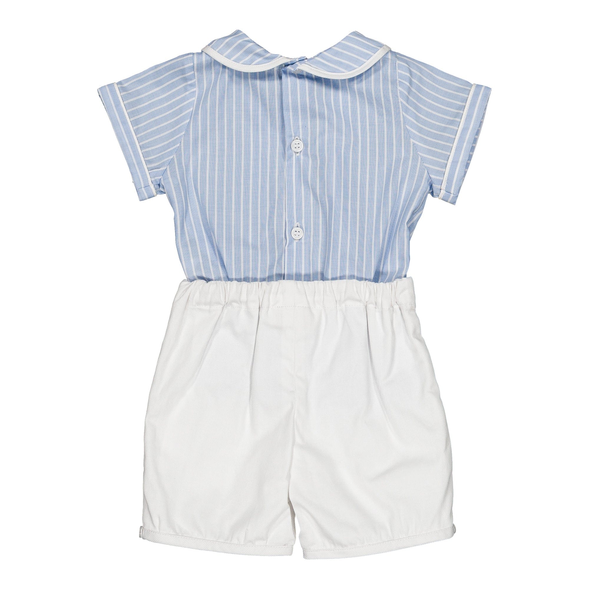 Barnabé, ensemble pour bébé garçon, à rayures bleu bleuet