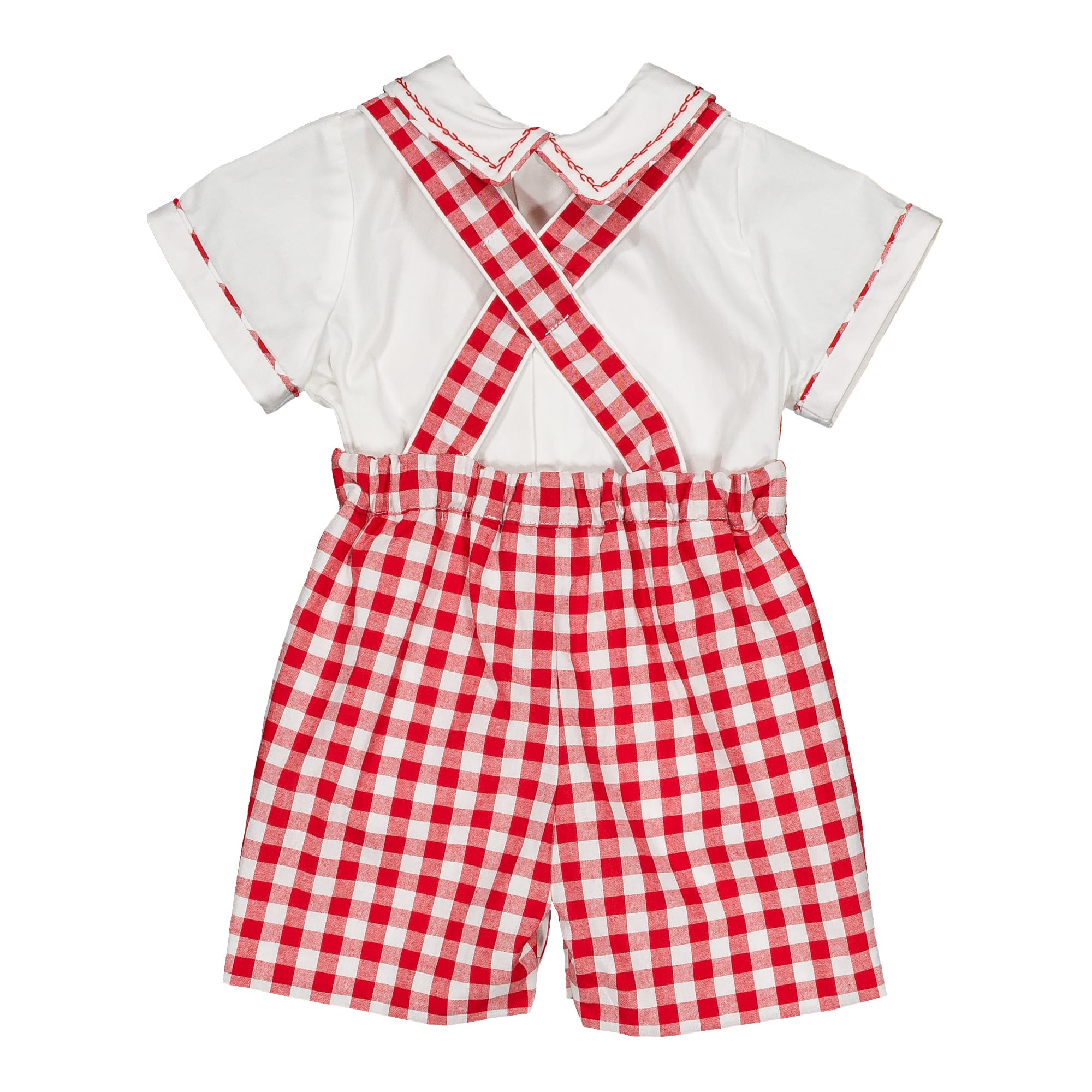 Basile et Firmin, baby boy set, in Medium red gingham