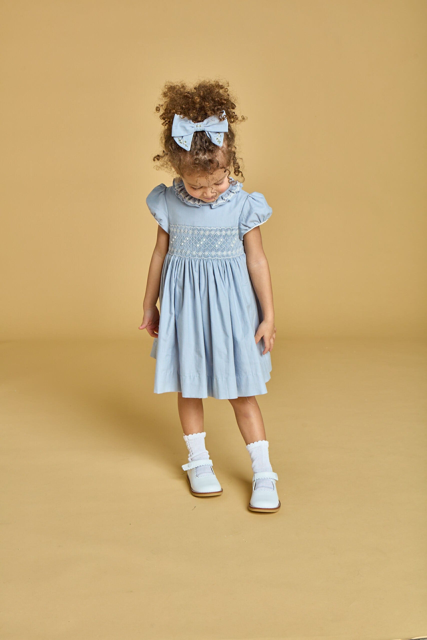 Bonnie-B, pince à cheveux bordée en twill de coton biologique bleu artique