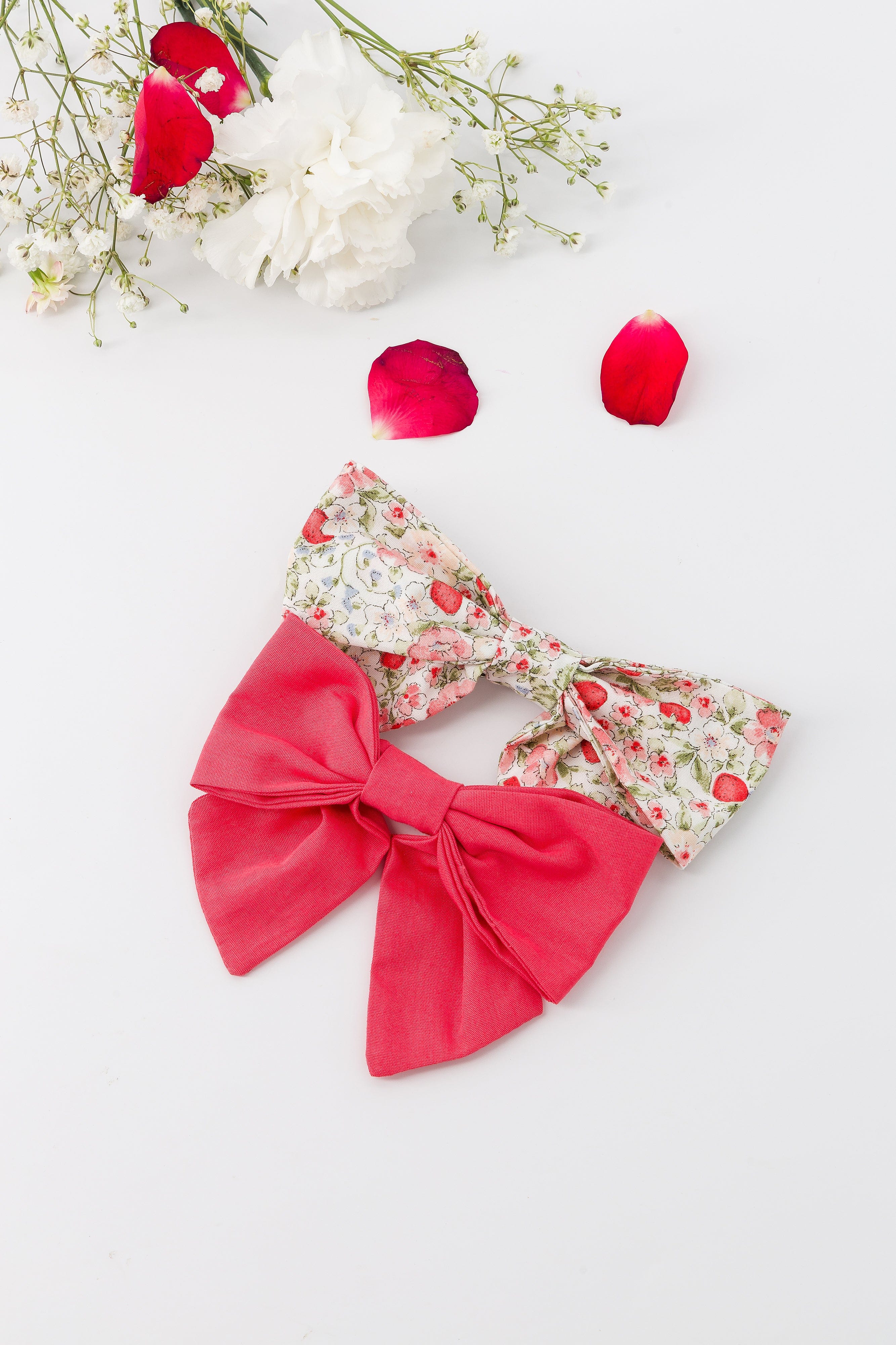 Bonnie, barrette à cheveux, imprimé rouge cerise