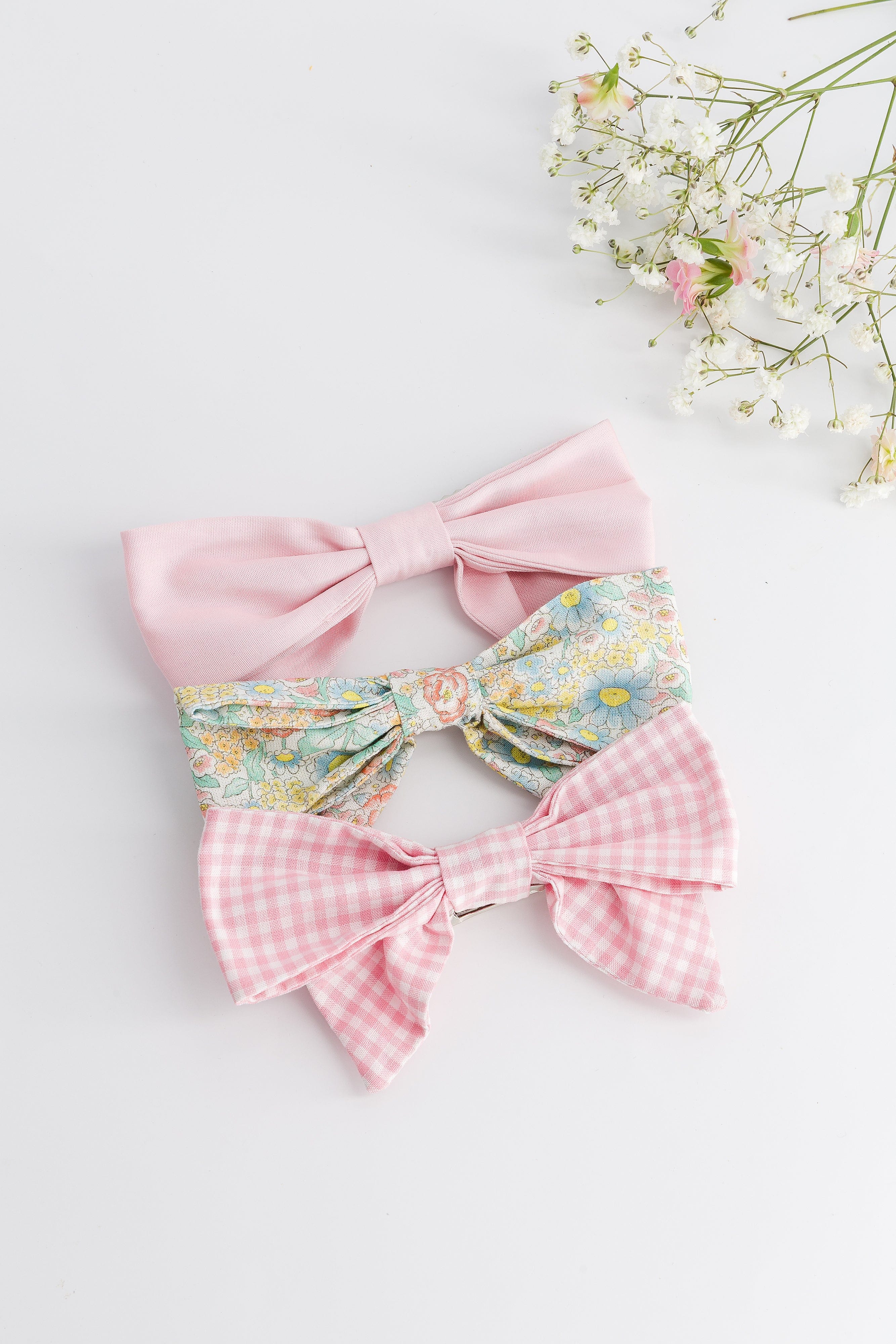 Bonnie, hair clip, in Fairy Tale pink Poplin