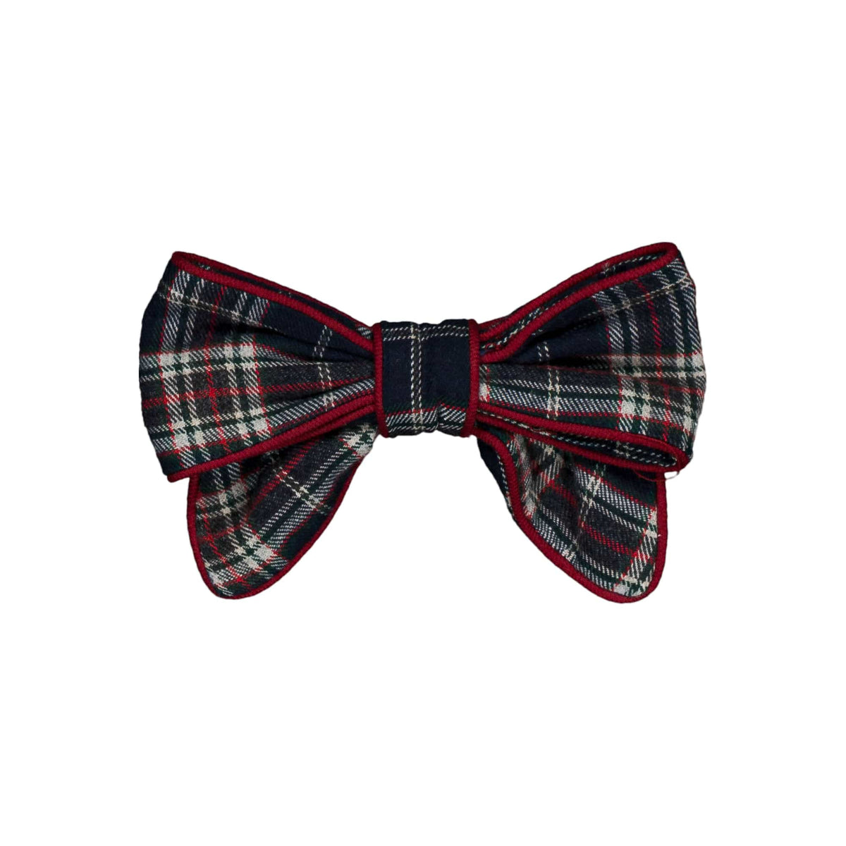 Bonnie-P, barrette à cheveux, à motif tartan bleu marine et rouge bordeaux