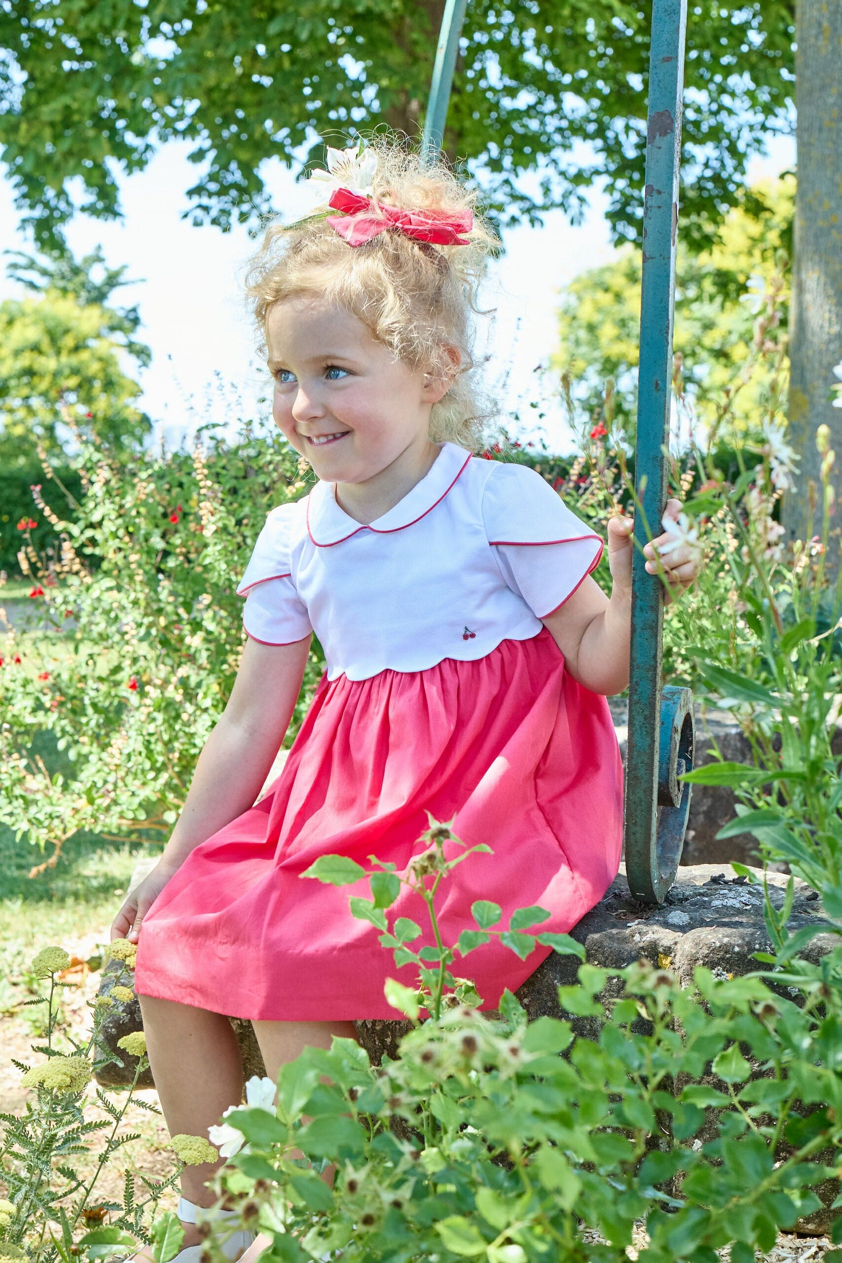 Célestine, robe, en popeline pastèque