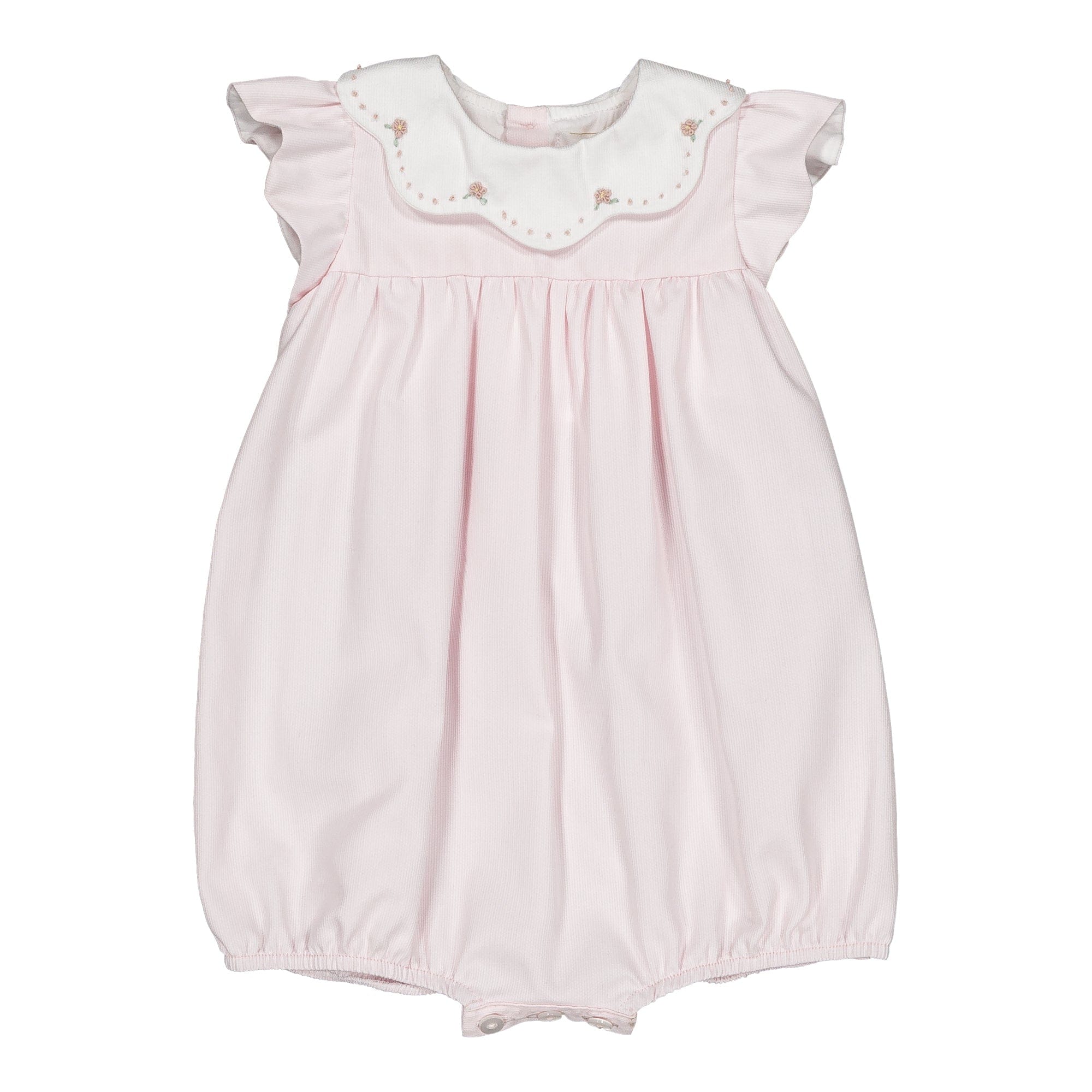 Charlotte, girl romper, in Pink piqué
