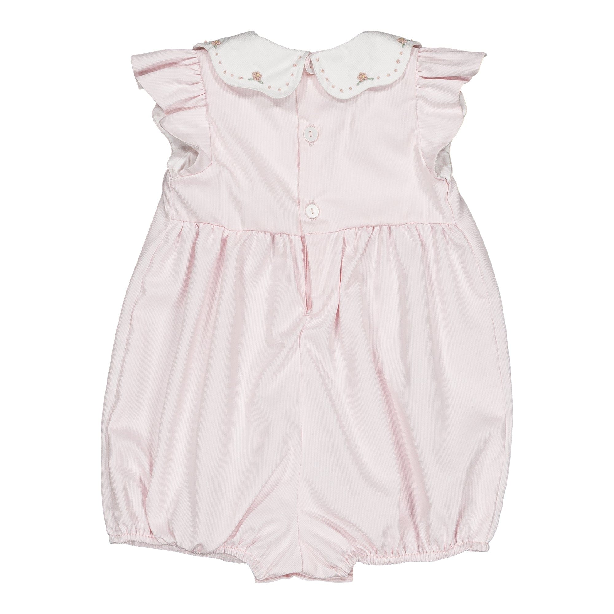 Charlotte, girl romper, in Pink piqué