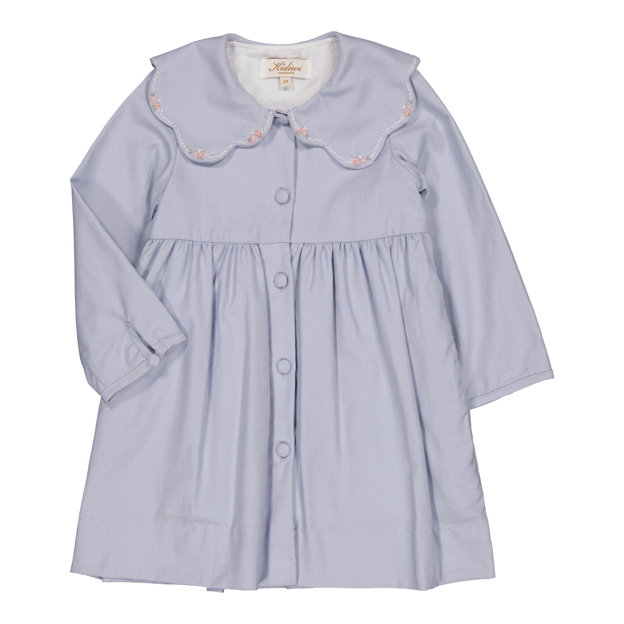 Colette, robe en sergé de coton biologique bleu arctique