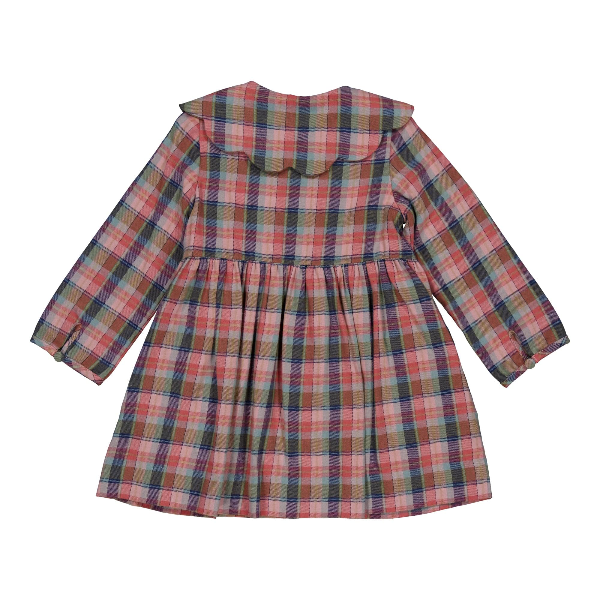 Colette, robe en tartan rose aurora
