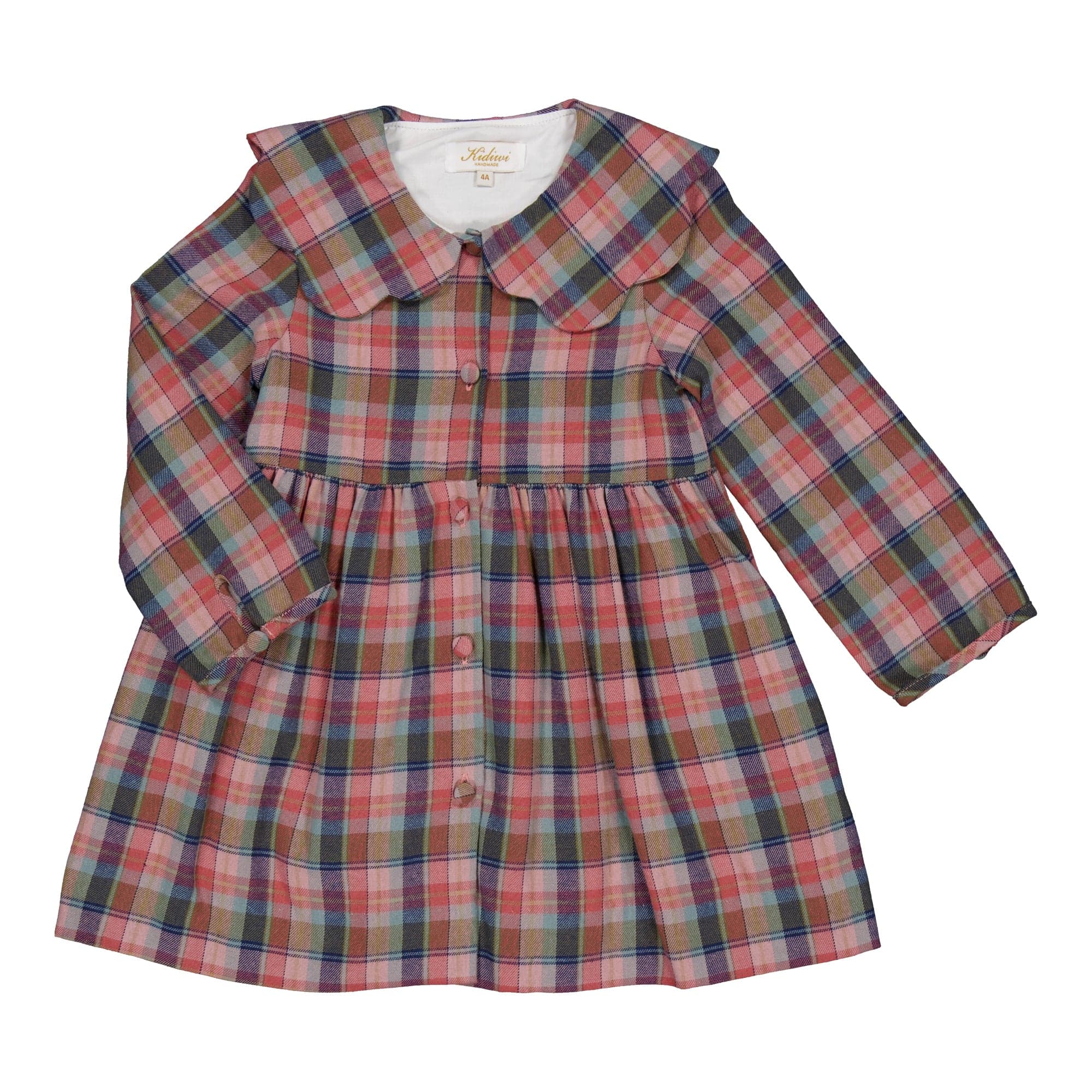 Colette, robe en tartan rose aurora
