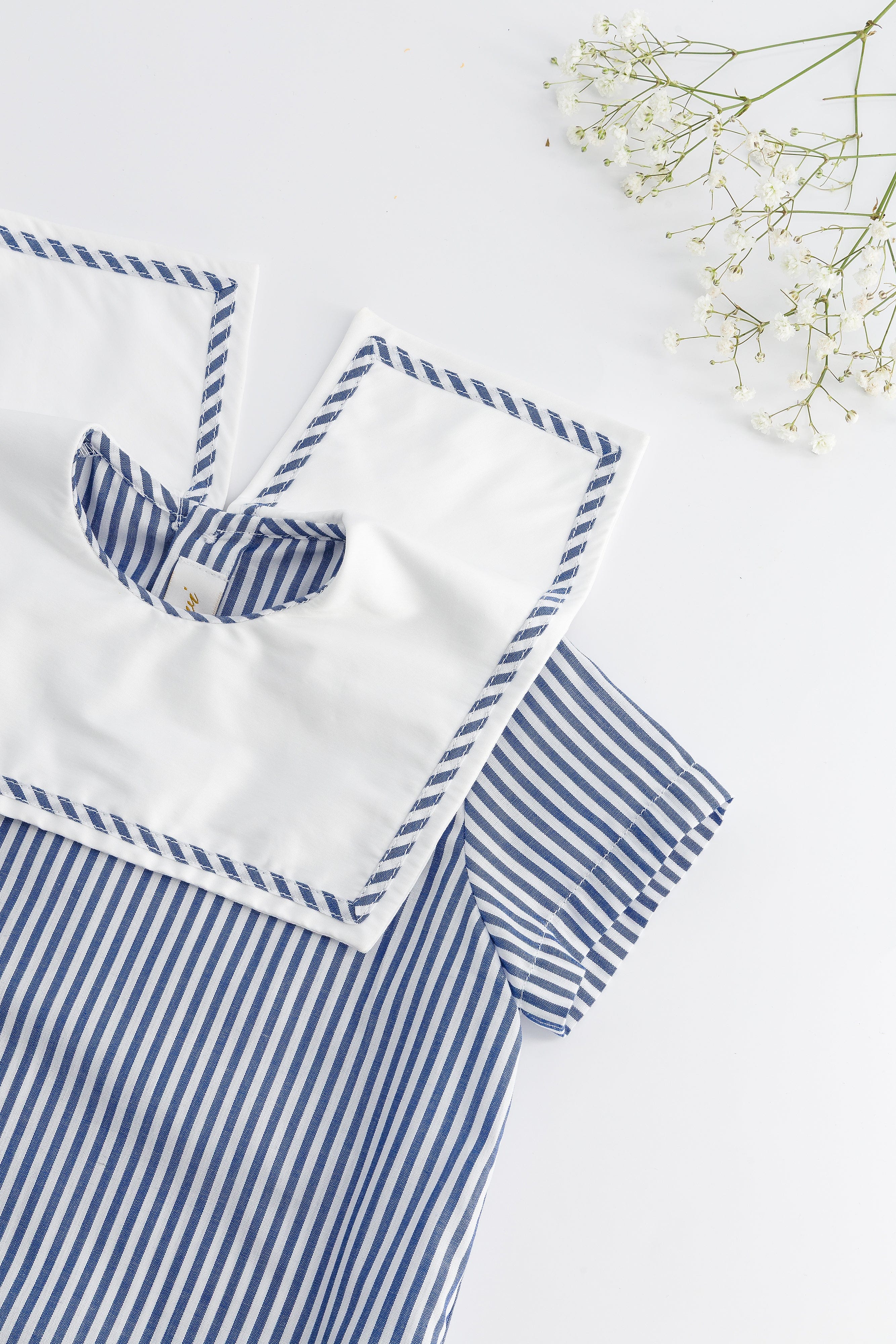 Constantin, barboteuse garçon, à rayures bleu marine