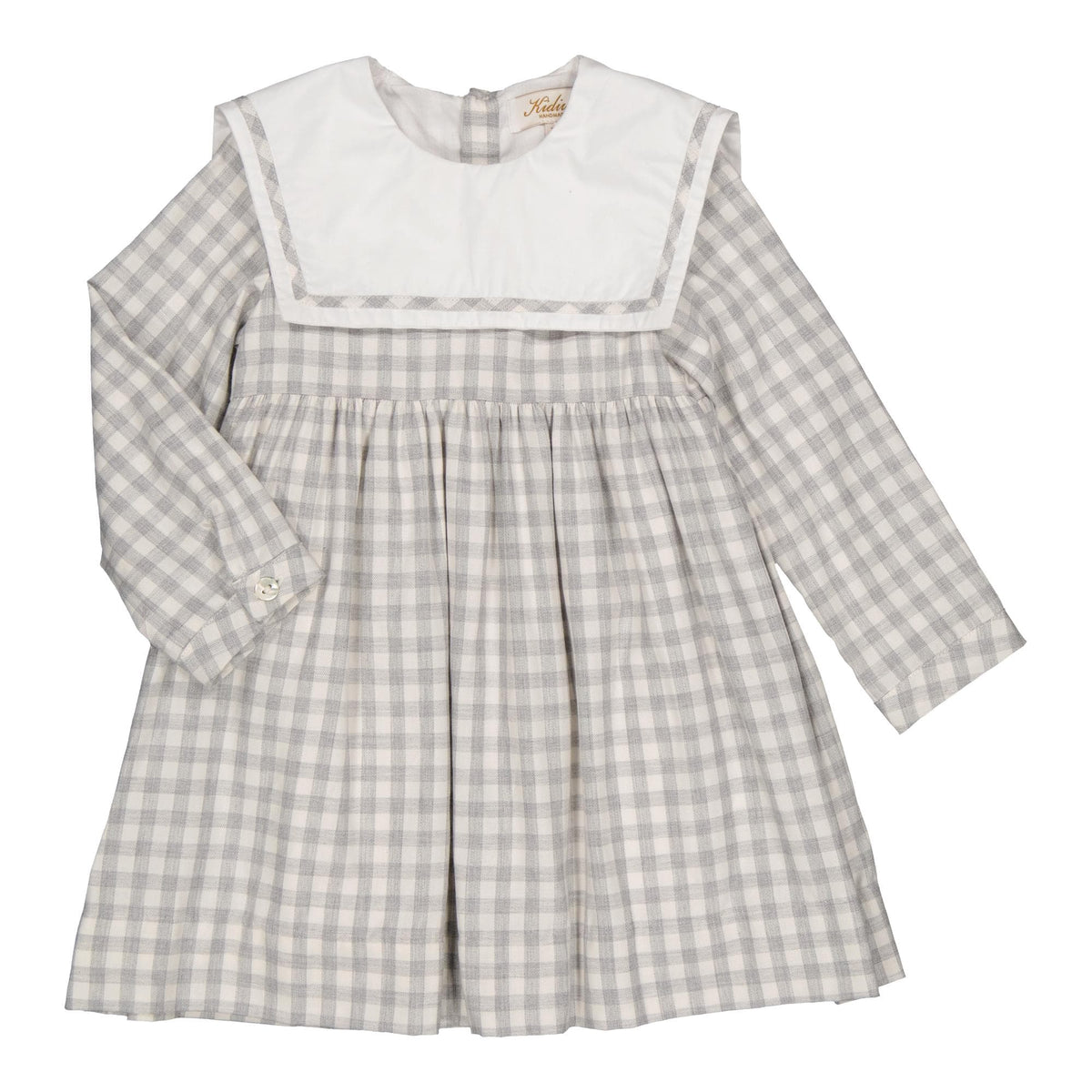 Constantina, robe en sergé vichy gris pâle