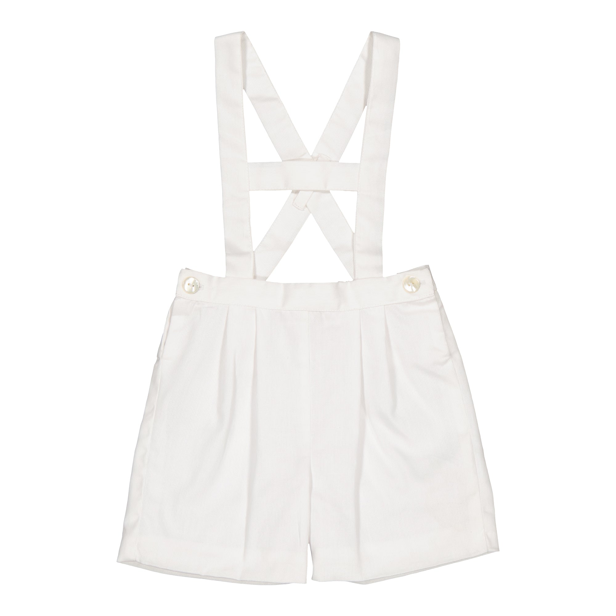 Elias, salopette en piqué de coton blanc