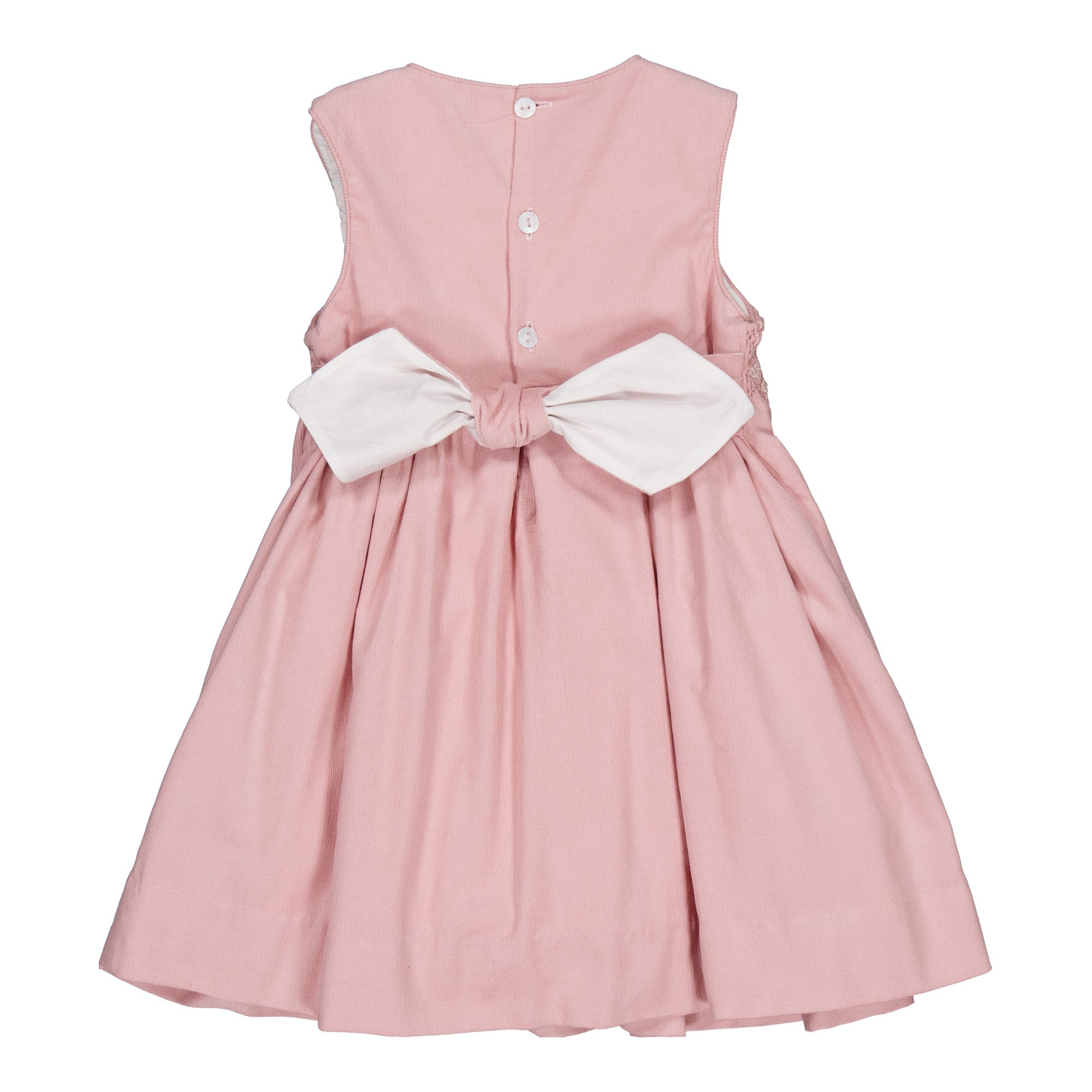 Emma, robe chasuble smockée en velours côtelé