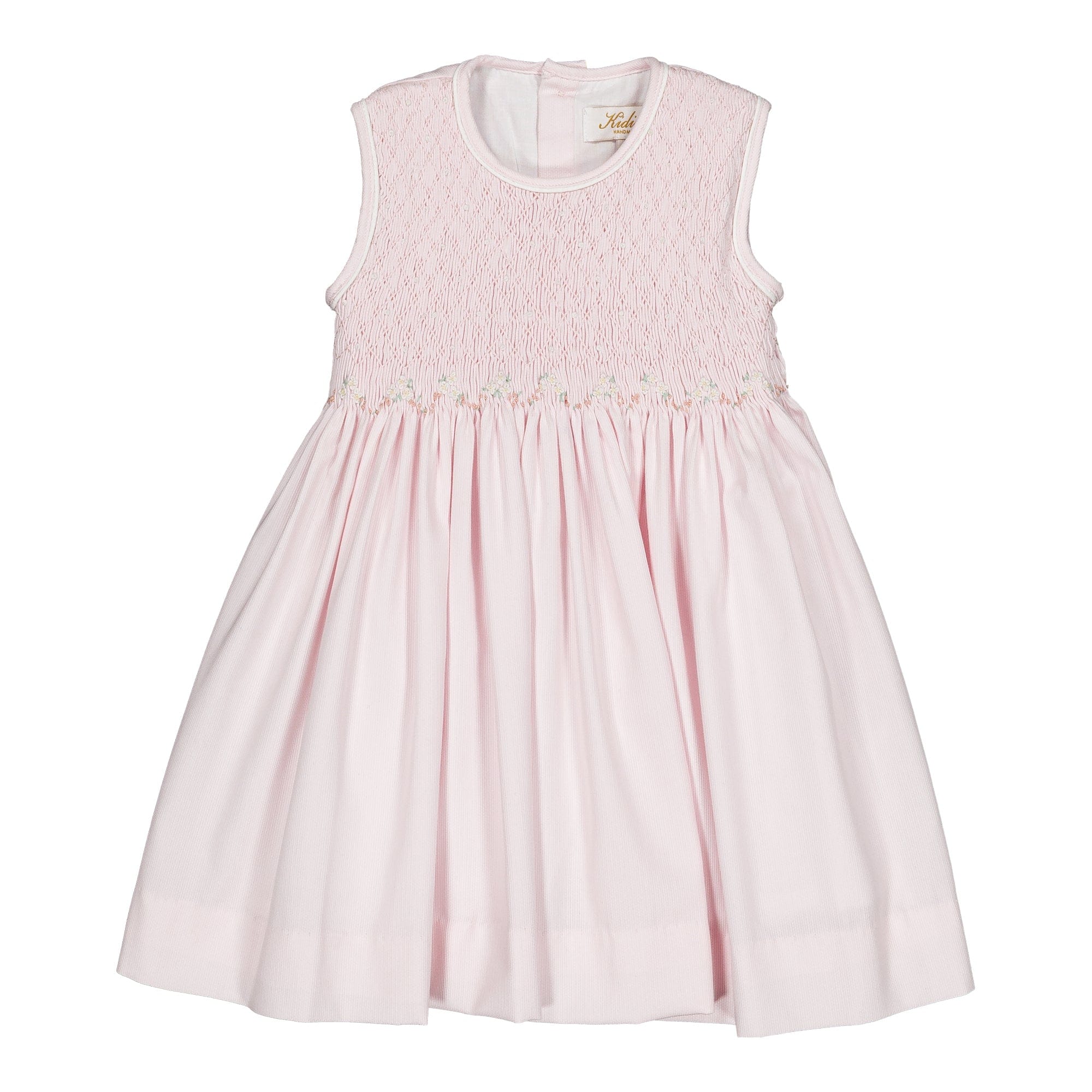 Emma, smocked dress, in Pink piqué