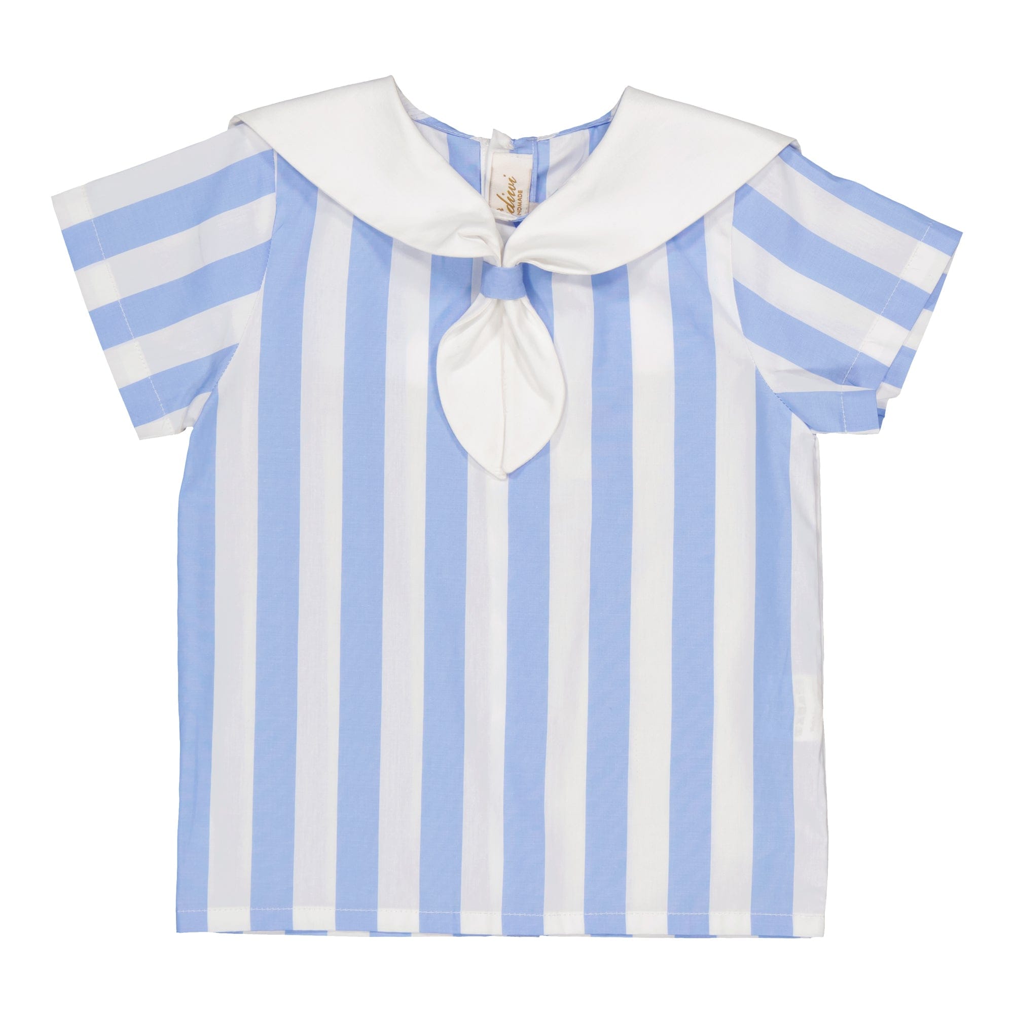 Eustache, blouse à larges rayures bleues