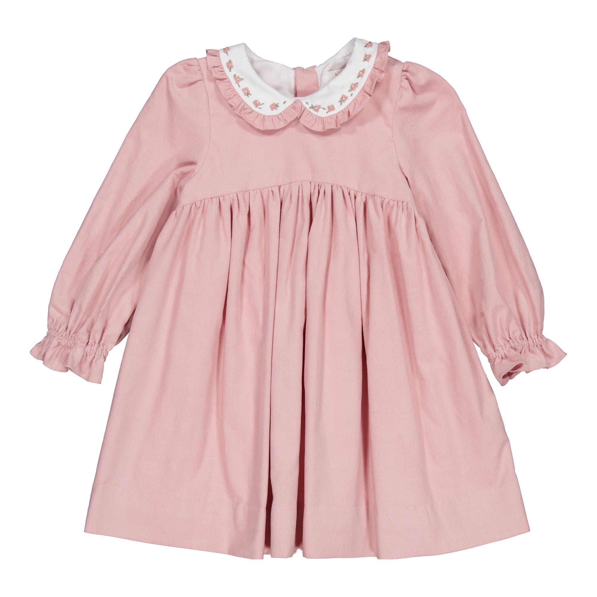 Gaïa, robe en velours côtelé rose