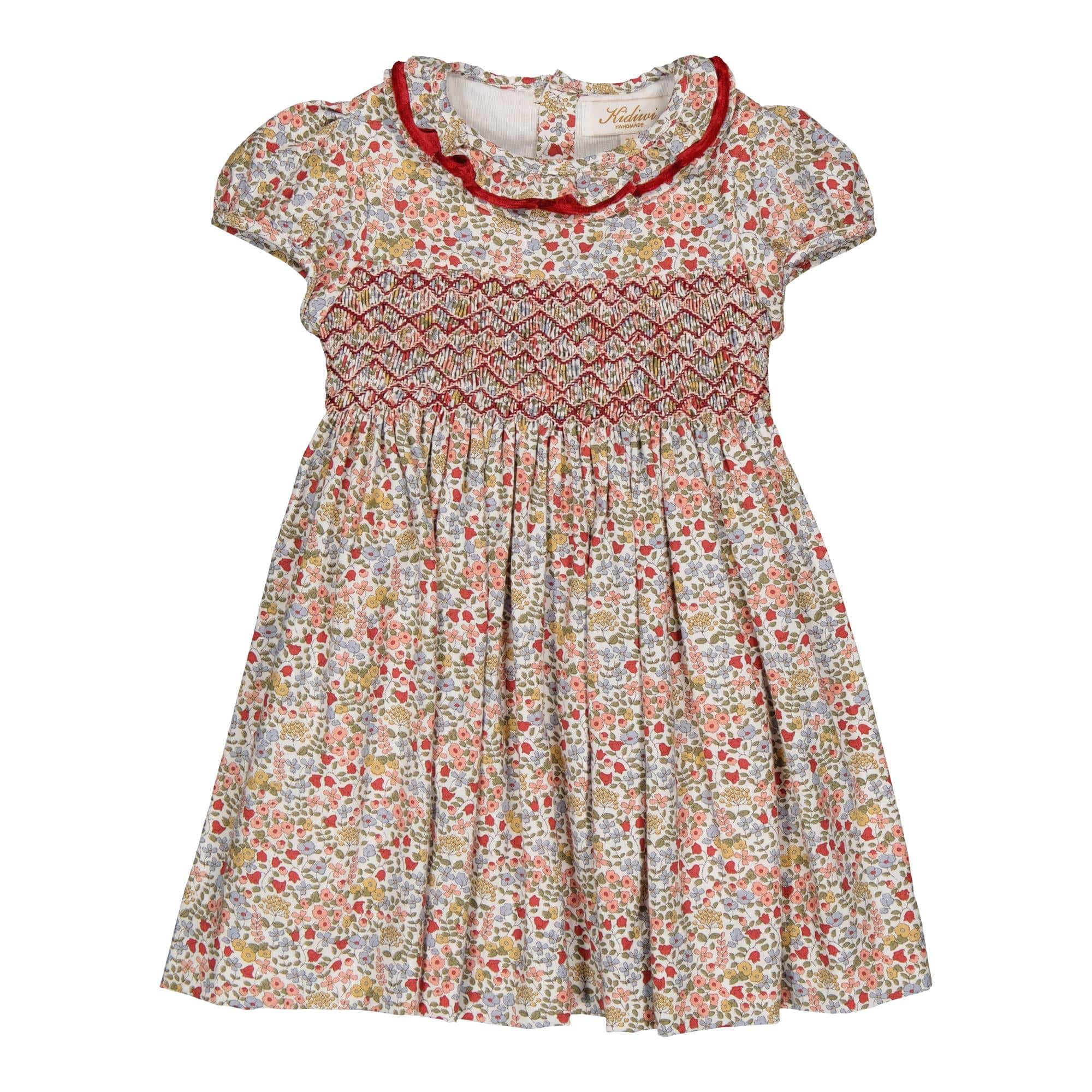 Hars, robe à smocks en imprimé hivernal multicolore