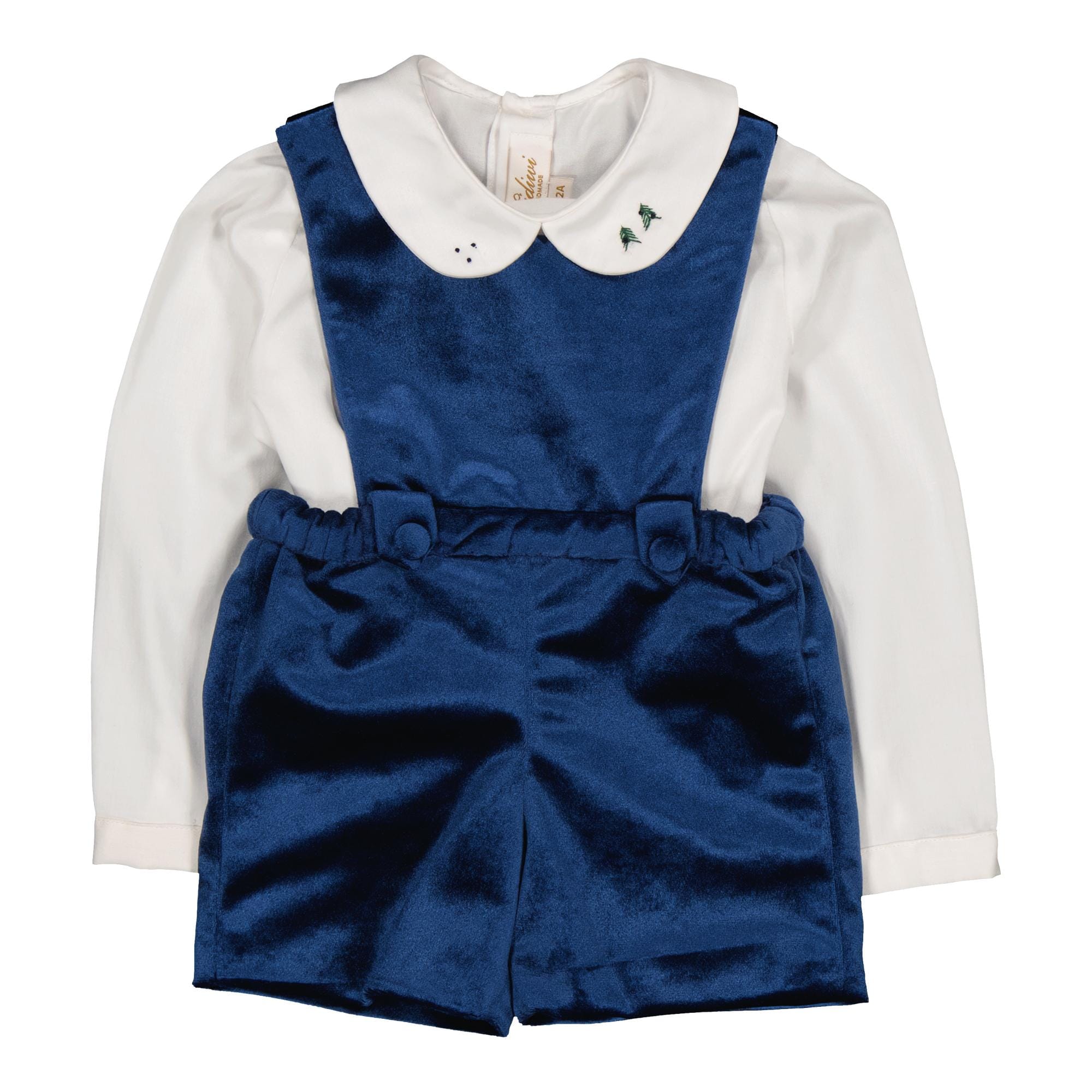 Léonard, barboteuse en velours marine